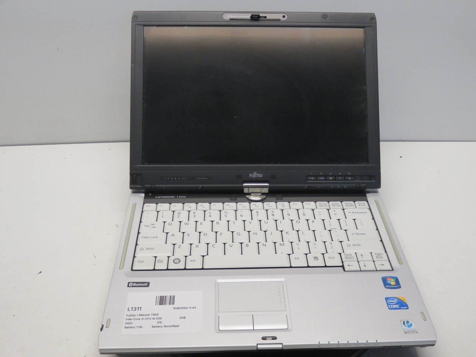Fujitsu Lifebook T900 Intel Core i5 CPU M 520 2.40GHz 2GB NO HDD No Batt