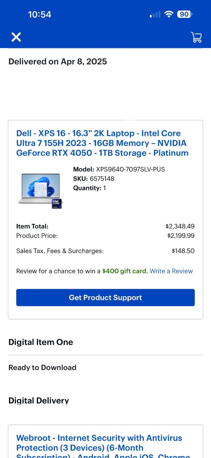Dell XPS 16 (2025) RTX 4050 Gaming/CAD laptop Core Ultra 7 16GB RAM 1TB SSD