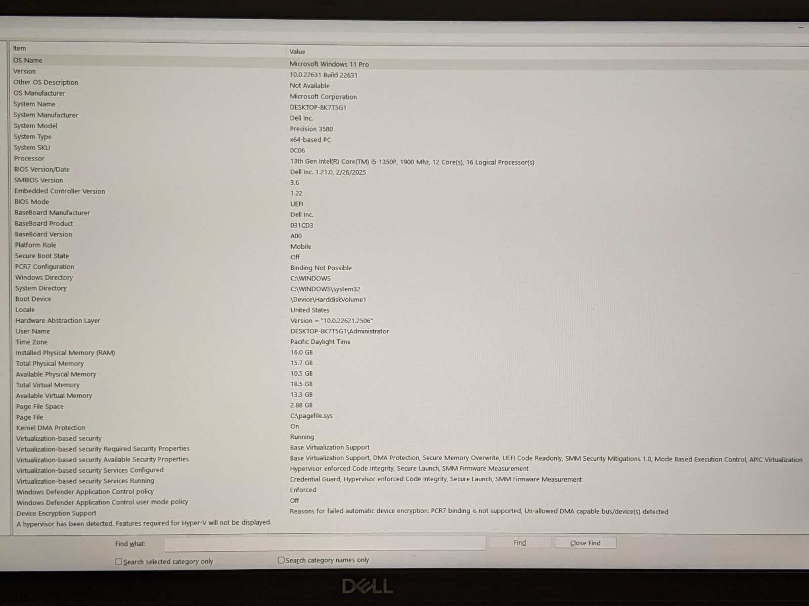 Dell Precision 3580 15.6″FHD TOUCH i5-1350P 1.9GHz 16GB 512GB SSD RTX A500 +PwAd