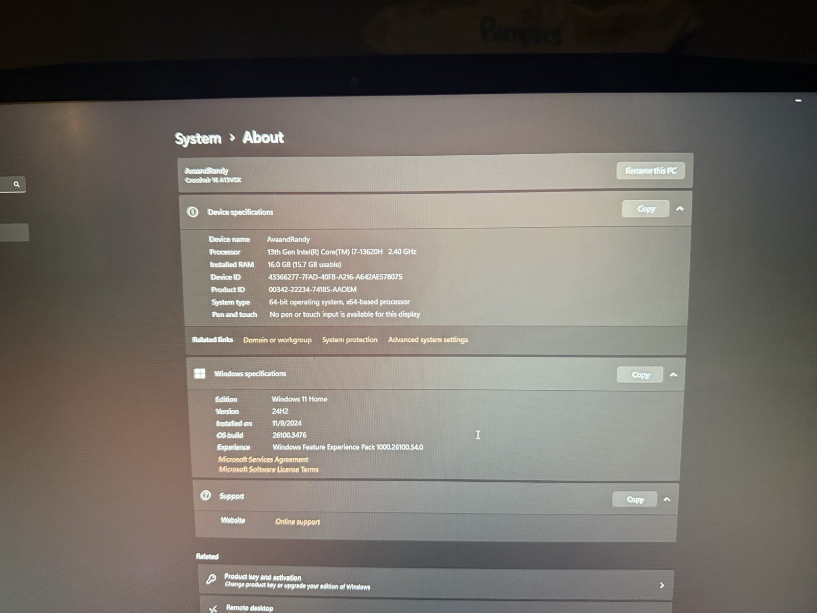 MSI Crosshair A13VGK 16″ (1TB SSD, Intel Core i7 13th Gen., 4.90 GHz, 16GB)…