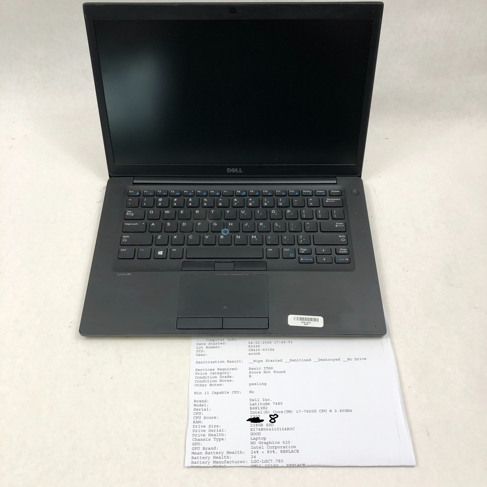 LOT OF 6 Dell Latitude Mixed Model Laptops 3470, 5480, 7480, 7490- See Listing