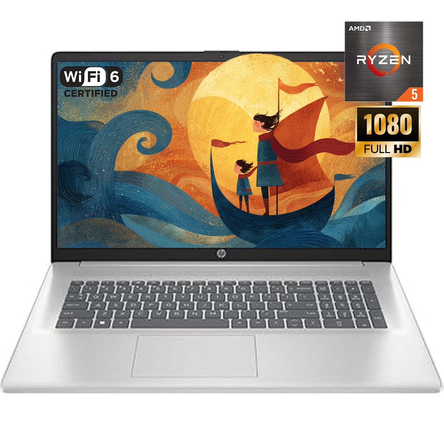 HP Laptop 17.3″ 6 cores AMD Ryzen 5-7430U Notebook UpTo 64GB 2TB SSD – open box