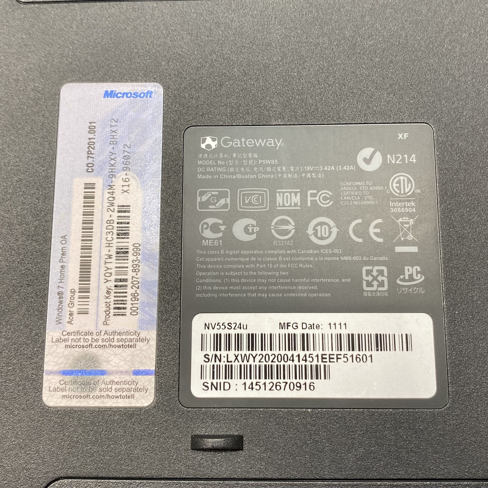 Gateway NV55S24u 15.6″ Laptop AMD Quad-Core No HDD Broken Screen For Parts