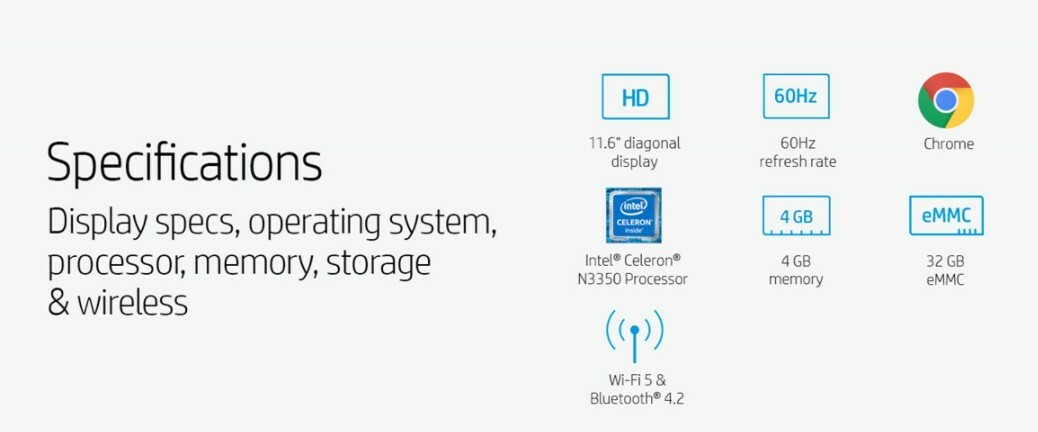 HP – 11.6″ Chromebook – Intel Celeron – 4GB – 32GB eMMC – Ash Gray 11A-NB0013DX