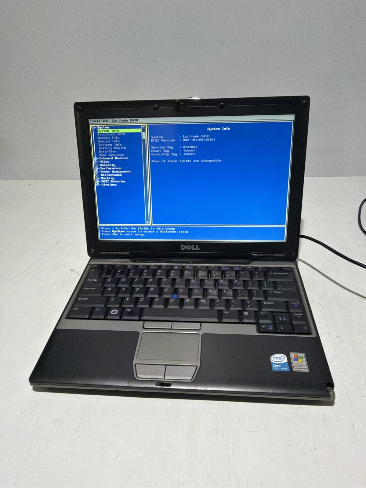 Dell Latitude D430 12″ Laptop Core 2 Duo 2gb Ram No Drives Boots Bios NO P/S