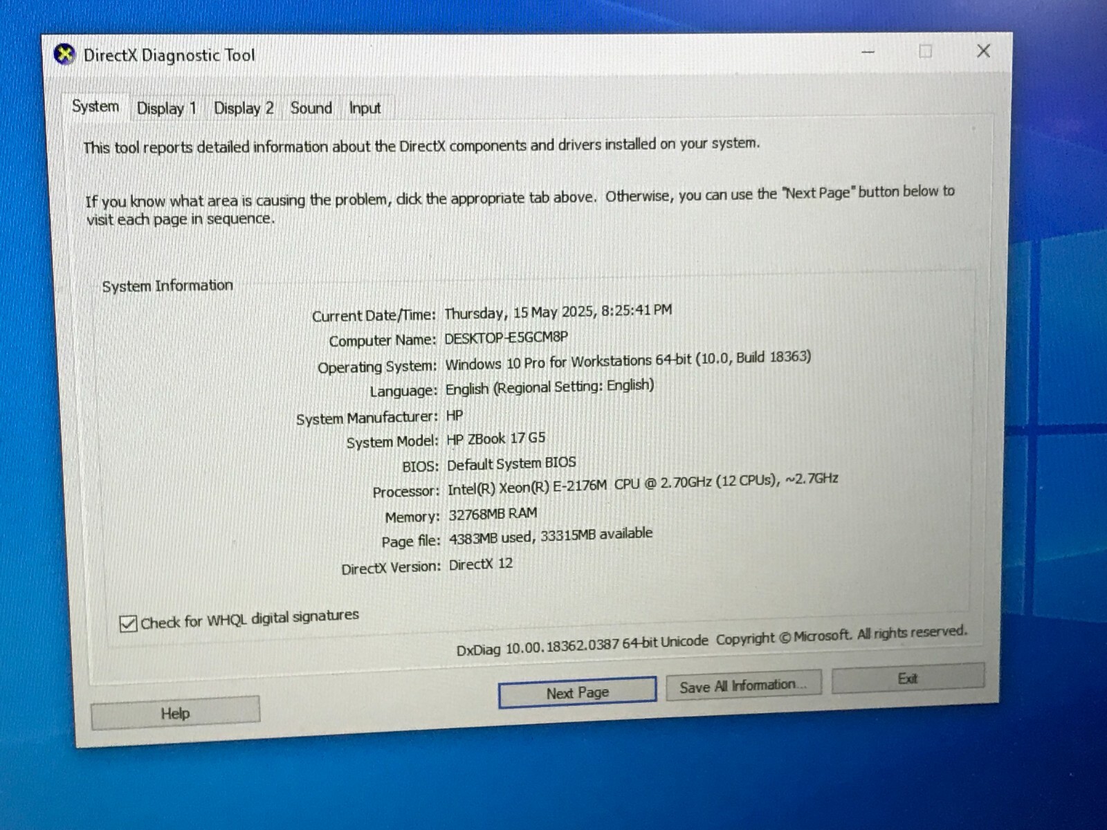 HP ZBOOK 17 G5 LAPTOP WINDOWS 10 PRO 512GB SSD 32GB RAM INTEL XEON E-2176M