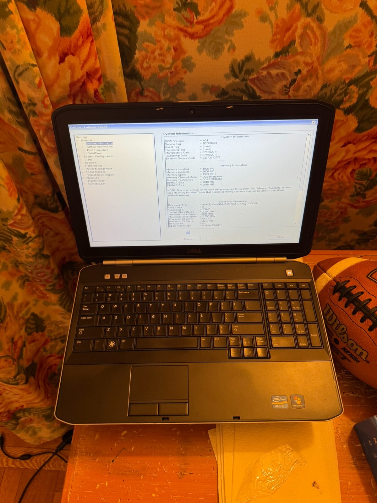 Dell Latitude E5520 – i5-2410M / 4GB RAM / No HDD / Turns On to BIOS – AS-IS 🔧