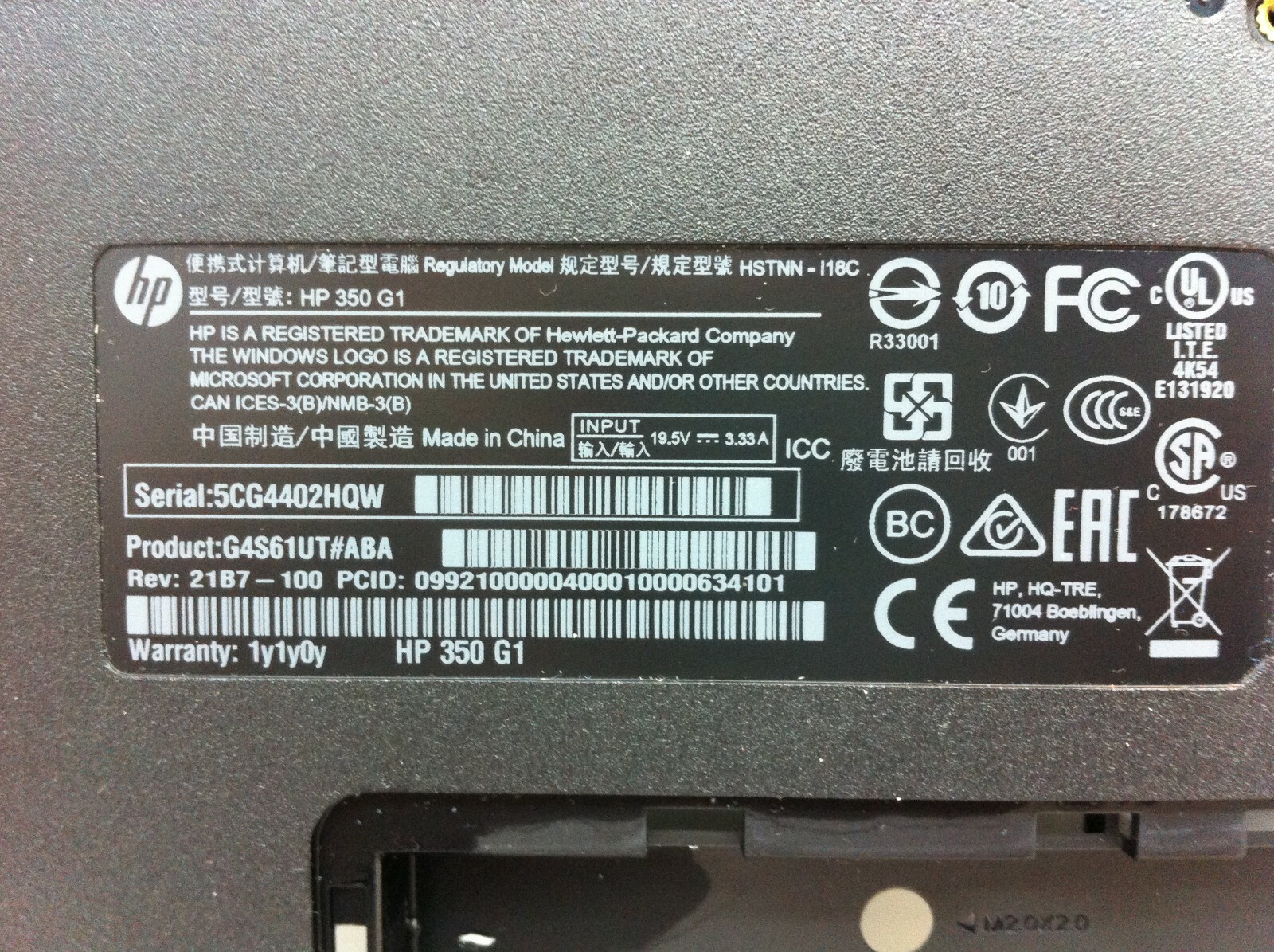 OEM HP 350 G1 15.6″ Laptop Bottom Base Case Cover – 758047-001 – 6070B0742601 89