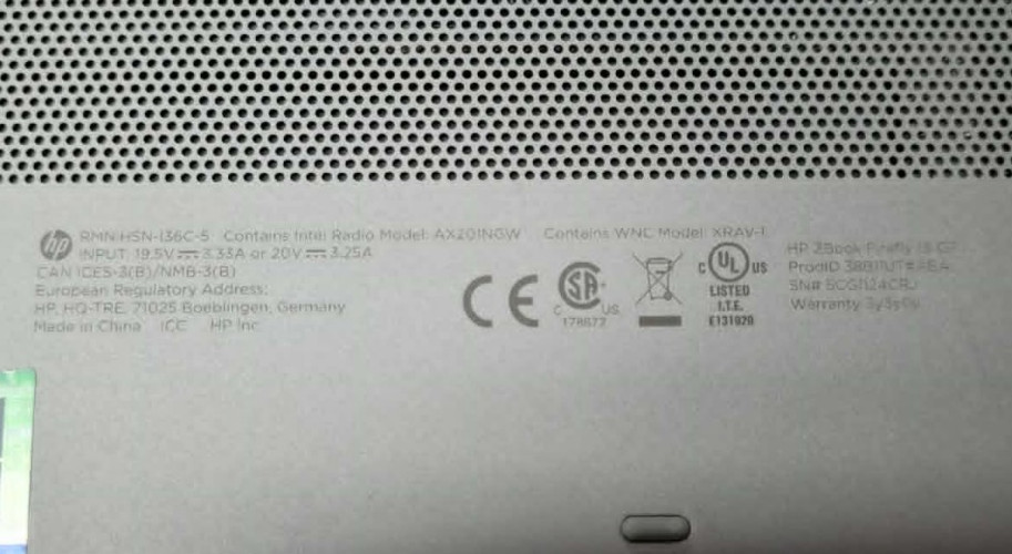 HP ZBook Firefly 15 G7 Mobile Workstation i7-10510U@1.8GHz 4GB No SSD/OS Works