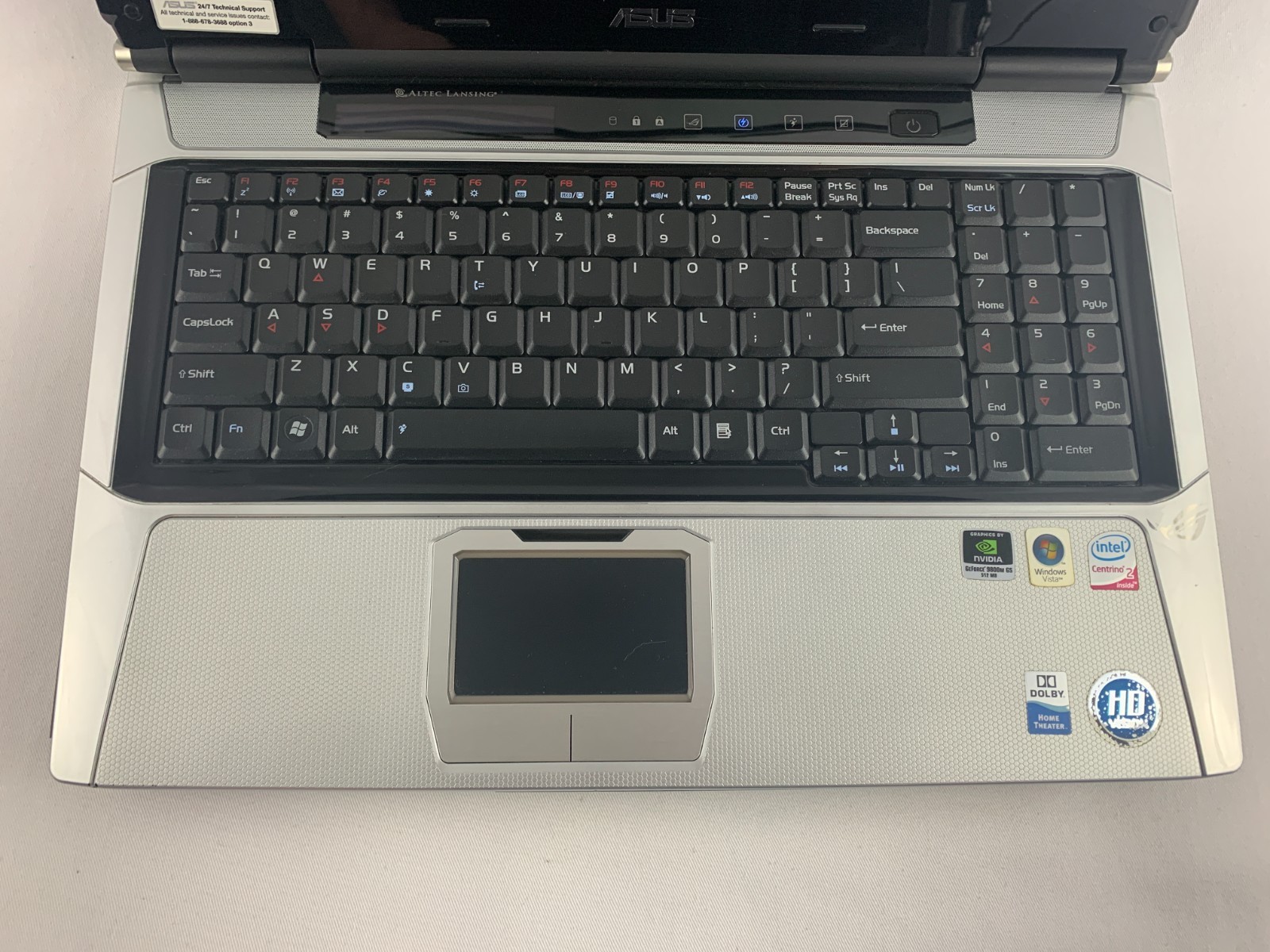 Asus ROG G50V Laptop For Parts/Repairs, Damaged Screen, No HDD, Good Battery