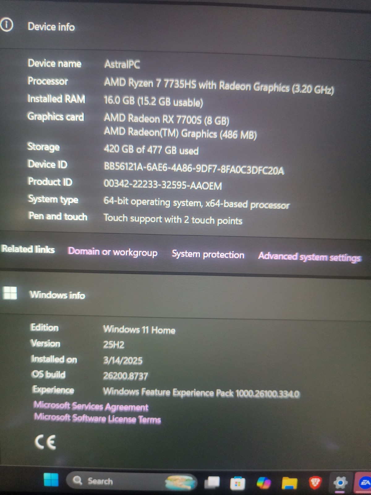 ASUS TUF Gaming A16 16in 1920×1200 Ryzen 7 7735HS 16GB 512GB SSD RX7700S W11H