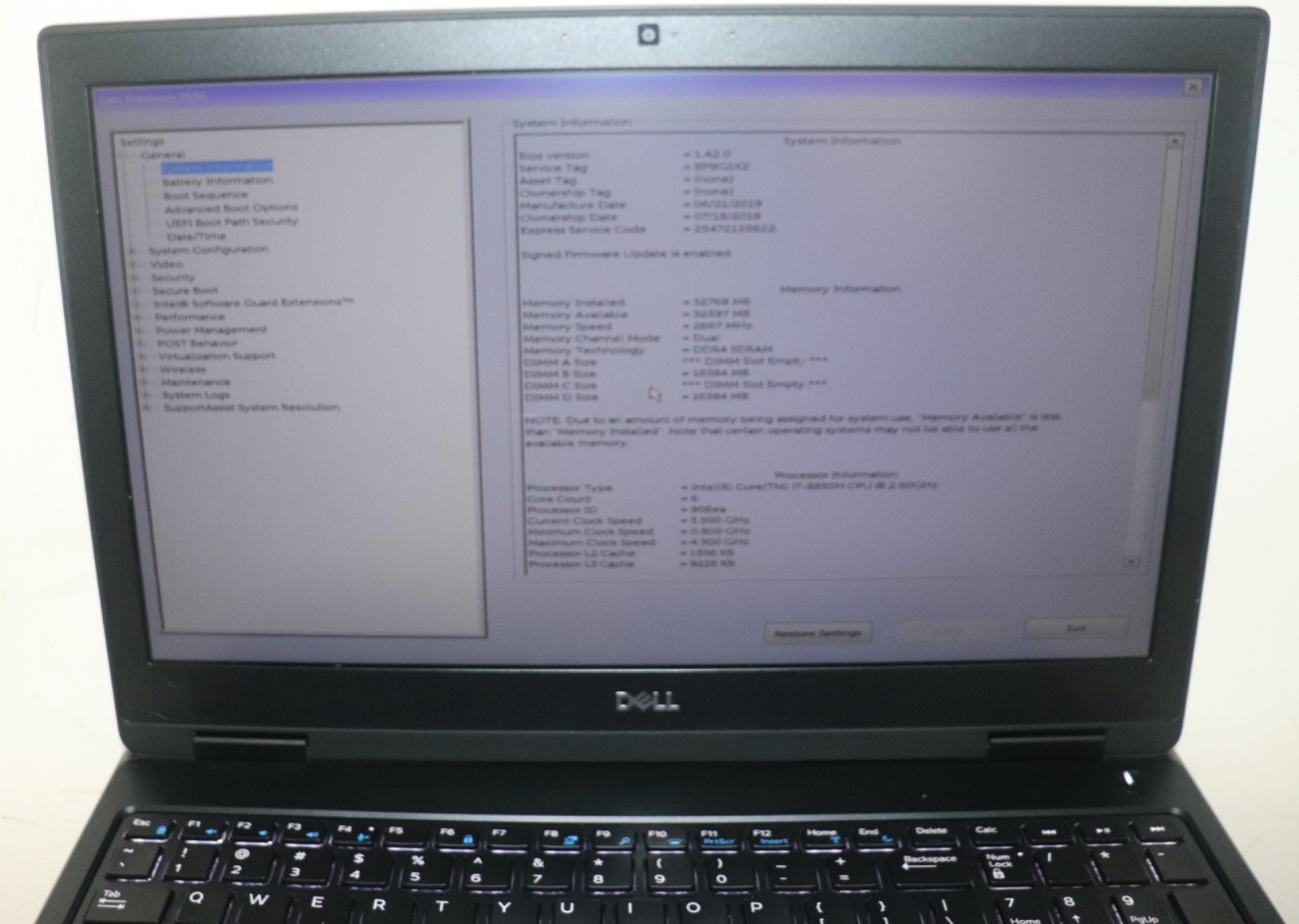 Dell Precision 7530 Intel core i7 @2.60GHz|32GBRAM|512GBSSD|WIN 11|Nvidia|Webcam
