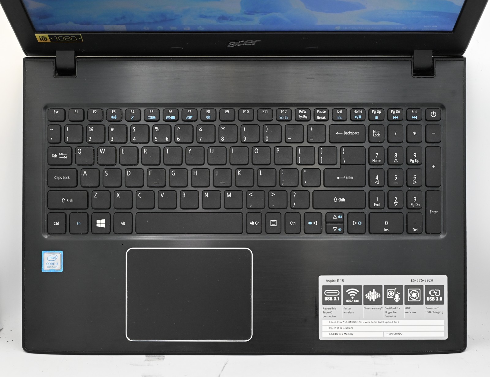 Acer Aspire E5-576 i3-8130u 2.2GHz 16GB RAM 128GB SSD Windows 10 Pro
