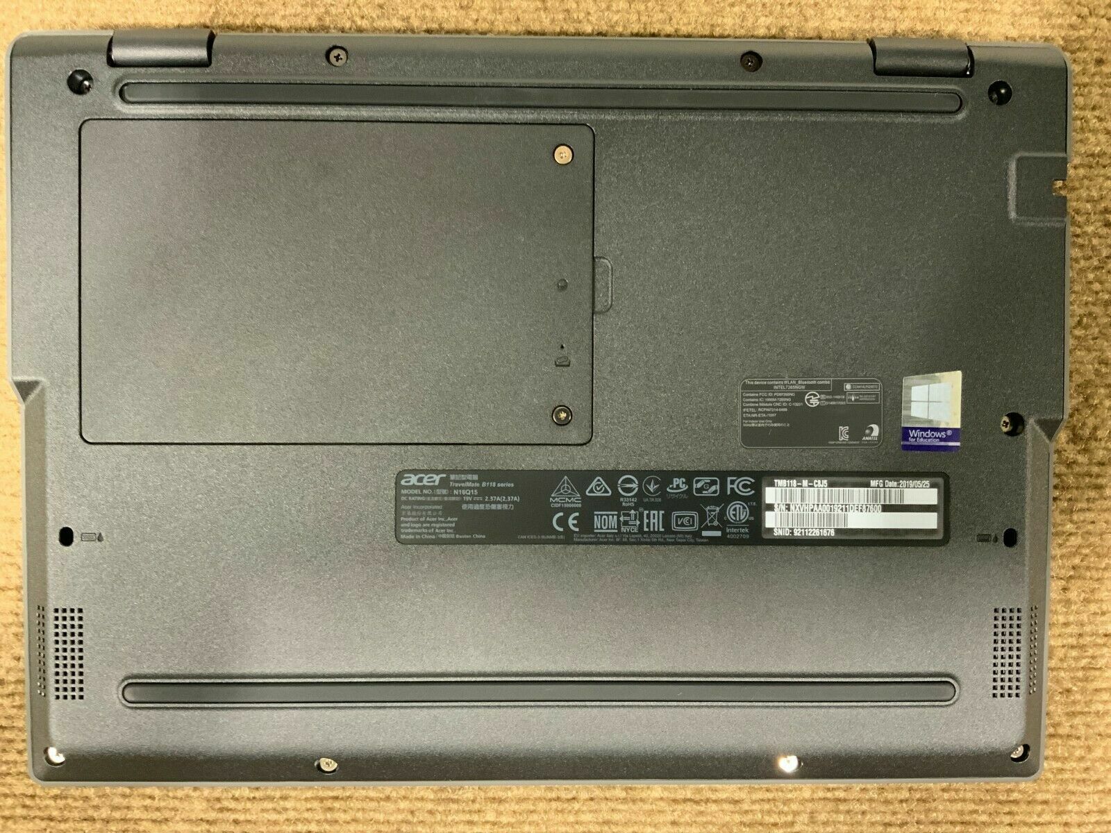 Acer Spin B118 TMB118 (N4120 1.10GHz, 4GB RAM, 128GB SSD, Win 10, Touchscreen)