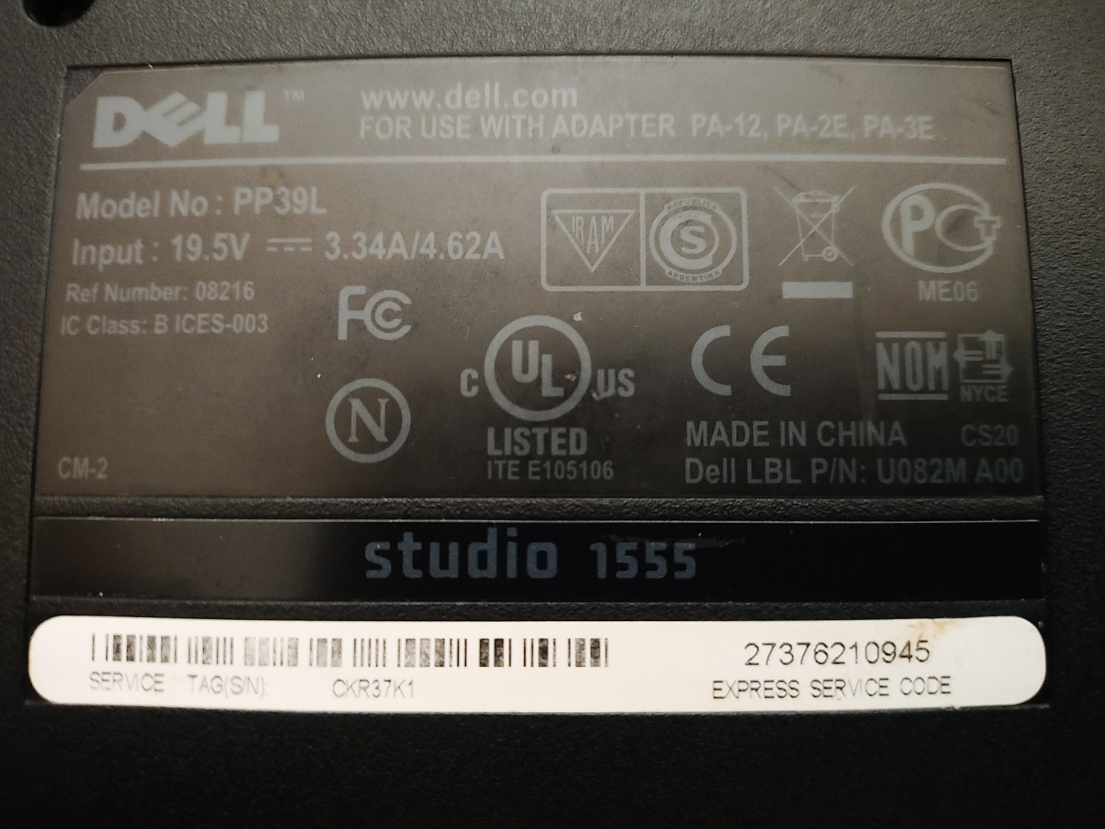Dell Studio 1555 15.6″ Core 2 Duo 2.40GHz 120 GB SSD Linux Mint w/ Charger
