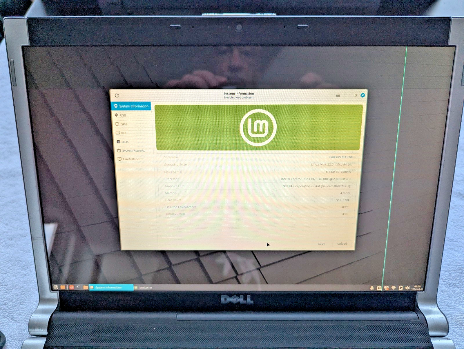 DELL XPS M1530 Laptop Intel(R) Core 2 Duo CPU, 4GB, SSD, Working