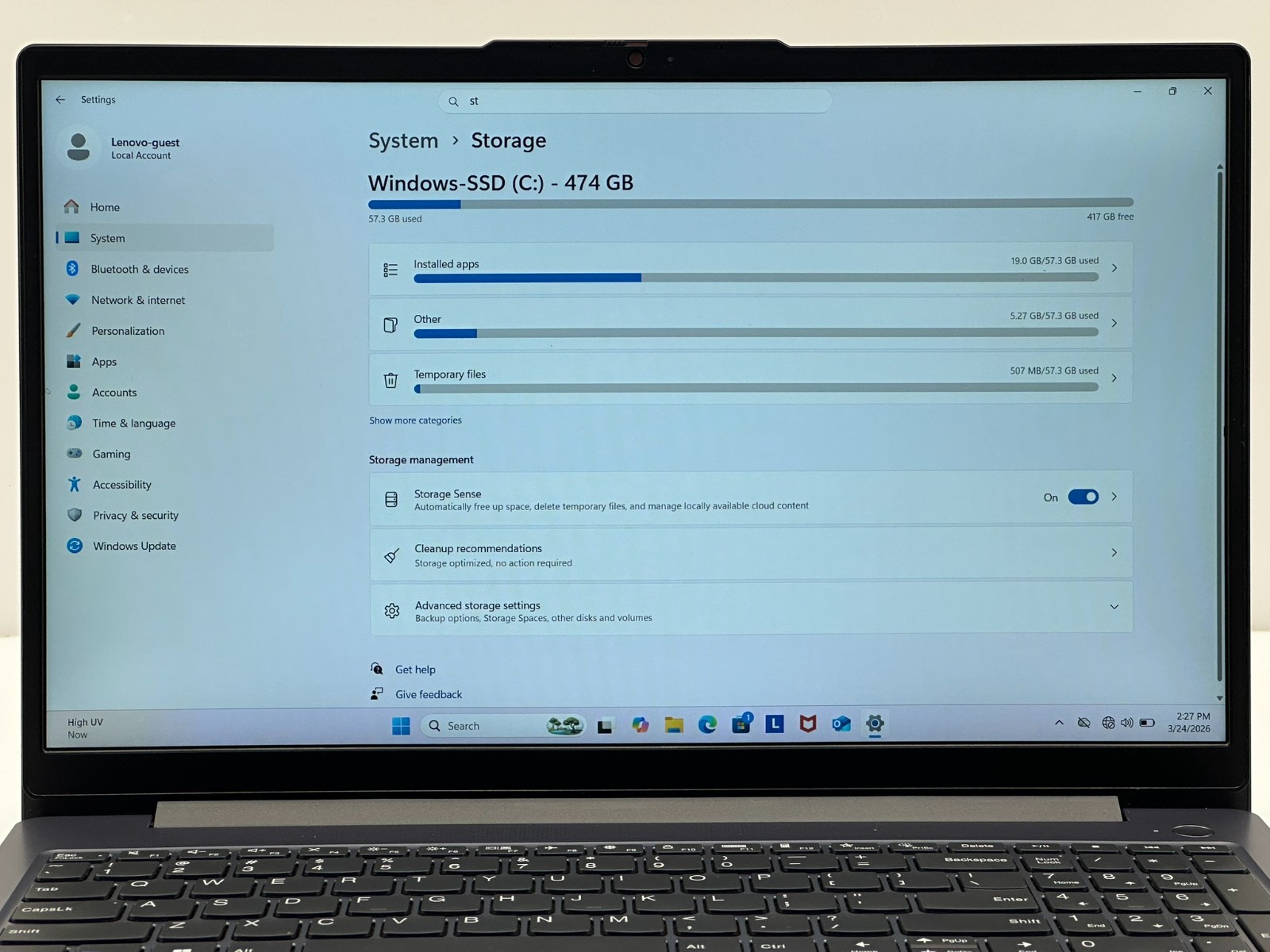 Lenovo IdeaPad Slim 3 15ABR8 Ryzen 7 16GB 512GB SSD Touch Wi-Fi 6 Arctic Grey #9