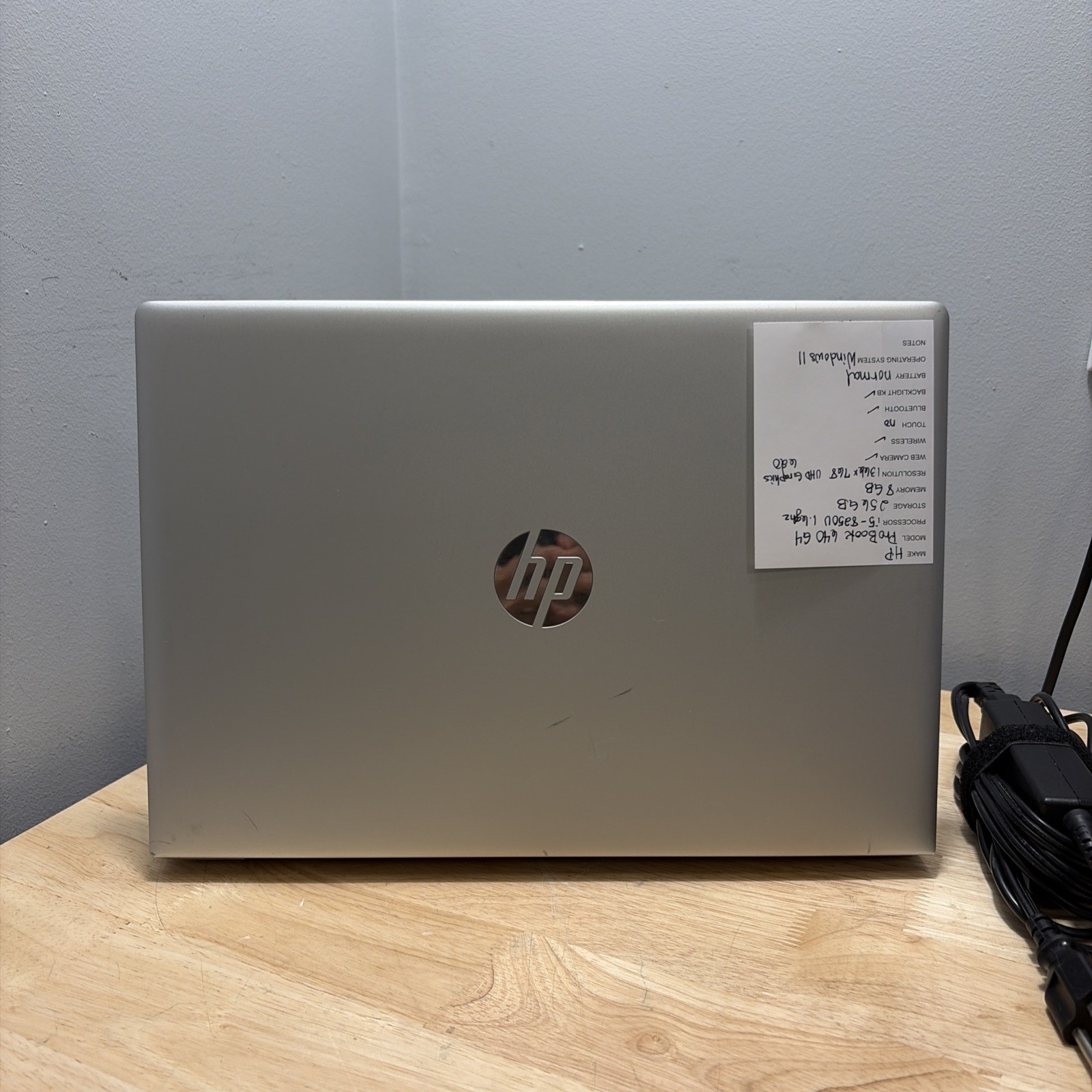 HP ProBook 640 G4 15″ CORE i5-8250U 1.60GHZ , 8GB, 256GB WCAM WIFI WIN11 CORD