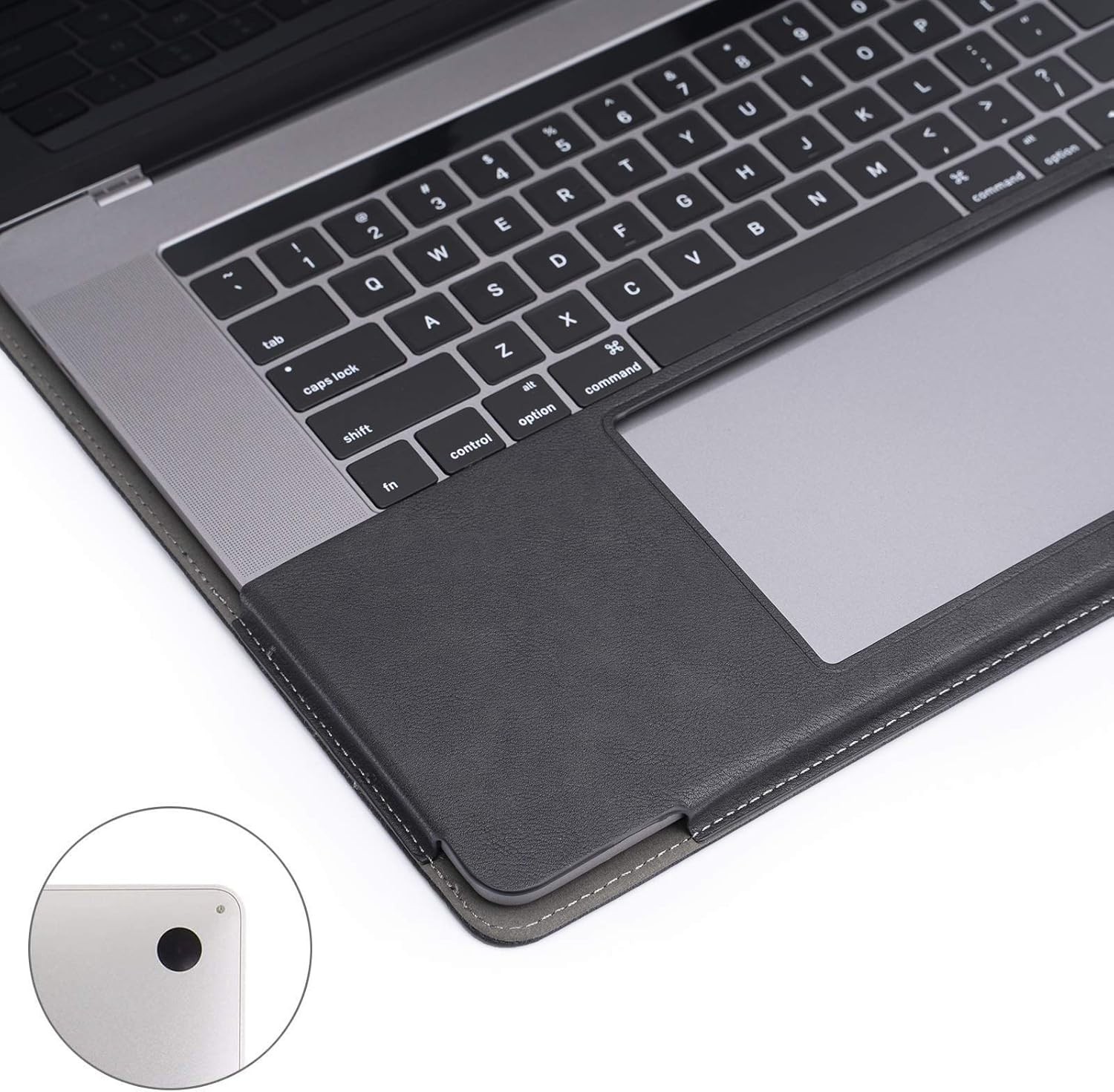 MacBook Pro Leather Case 16 inch 2019 2020 A2141 with Touch ID Laptop Sleeve Bla