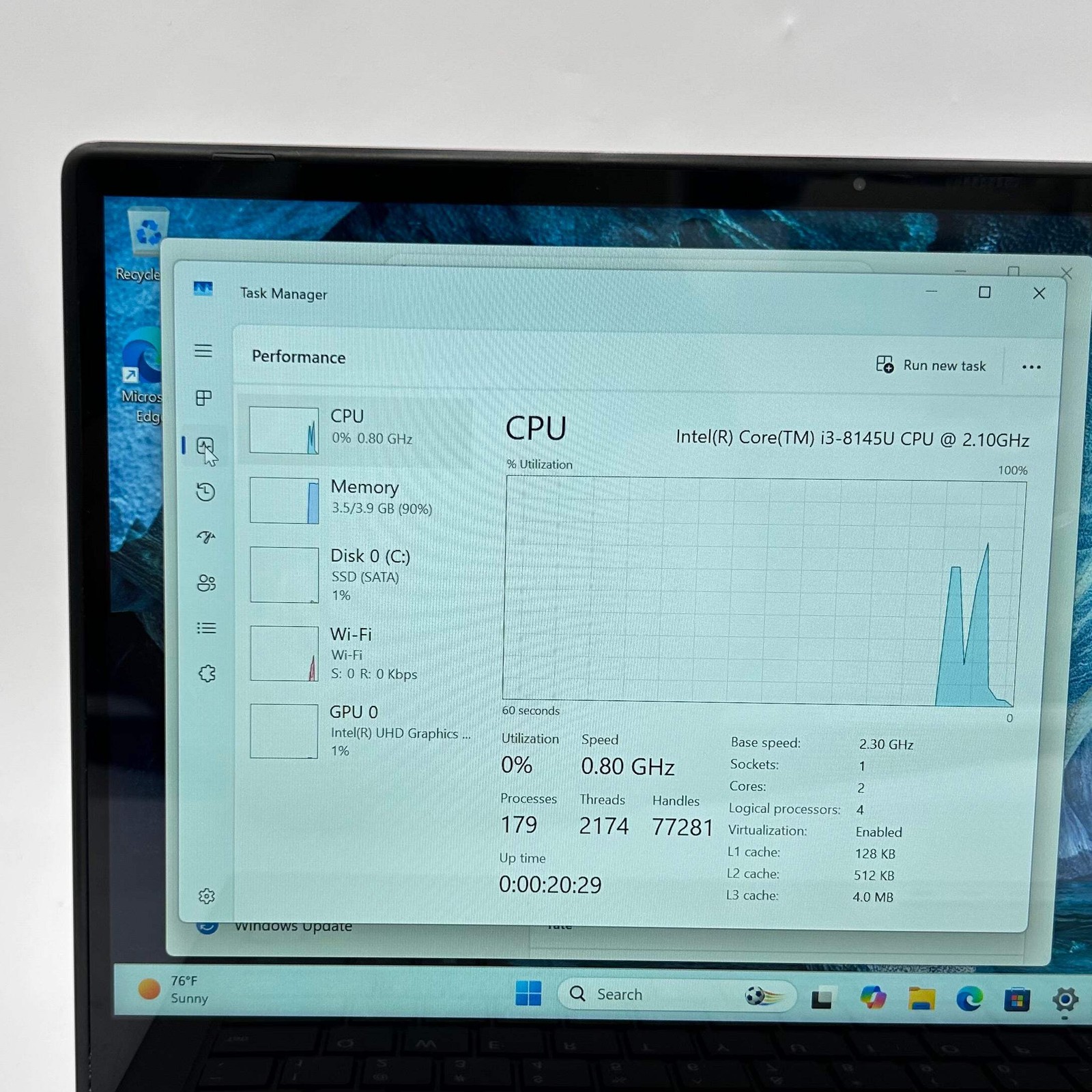 Onn Laptop 100002434 13.3″ i3-8145U 2.1GHz 4GB RAM 128GB SSD
