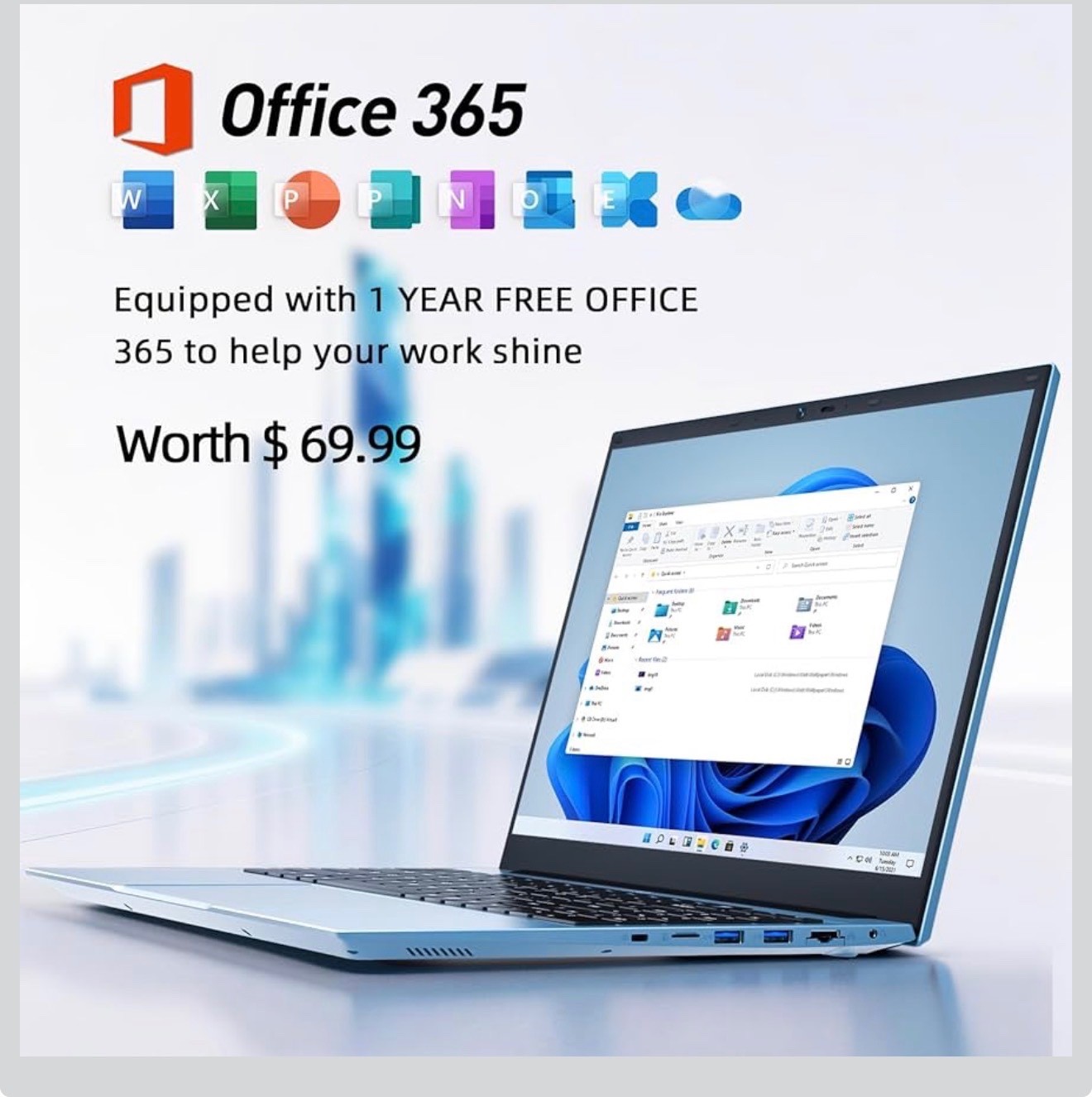 15.6 inch Laptop 16GB+102GB Windows 11 Pro Computers WiFi Bluetooth 1920*1080 LP