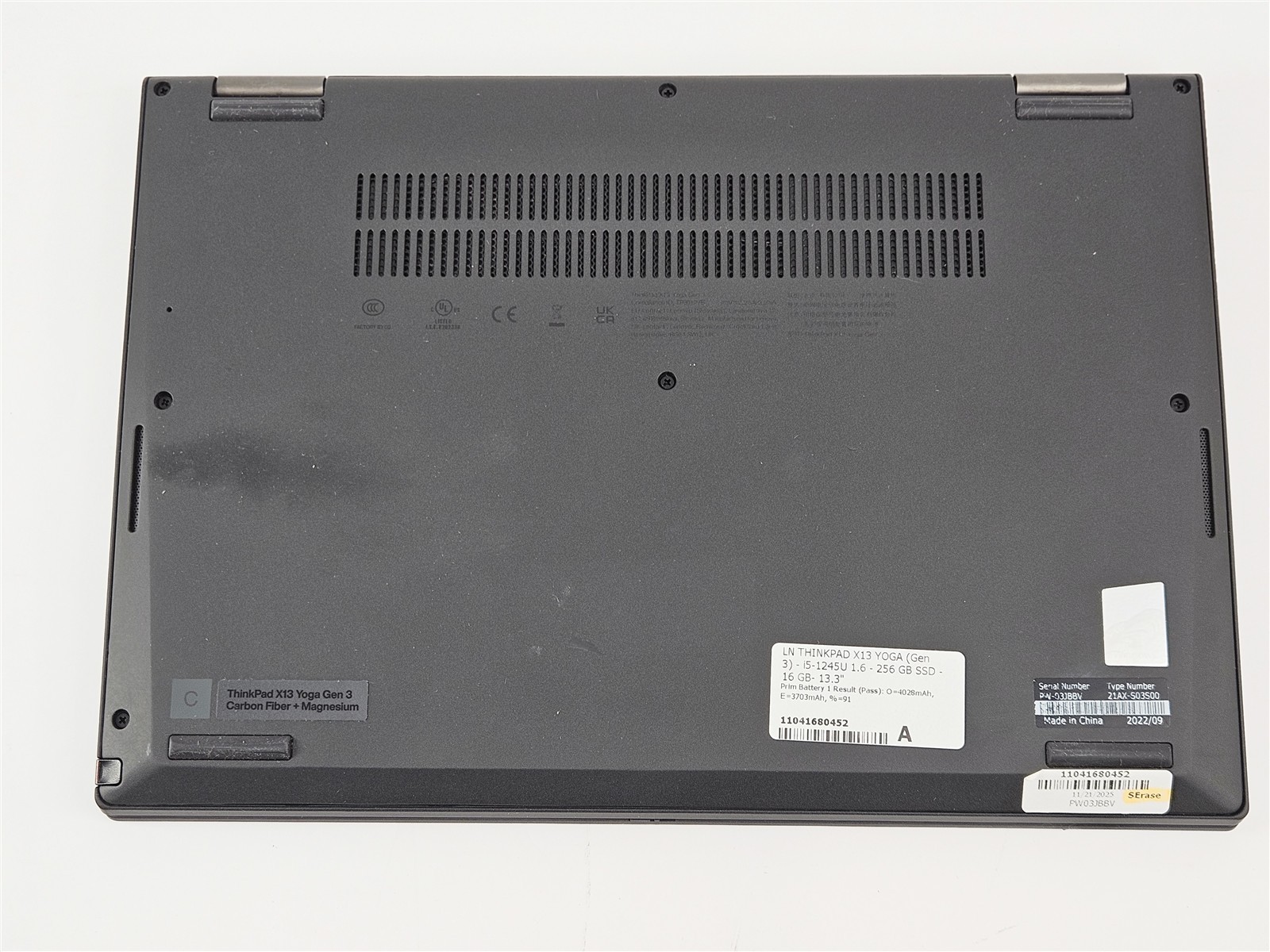 Lenovo ThinkPad X13 Yoga Gen 3 13.3 i5 1245U 1.6GHz 16GB RAM 256GB Intel Iris Xe