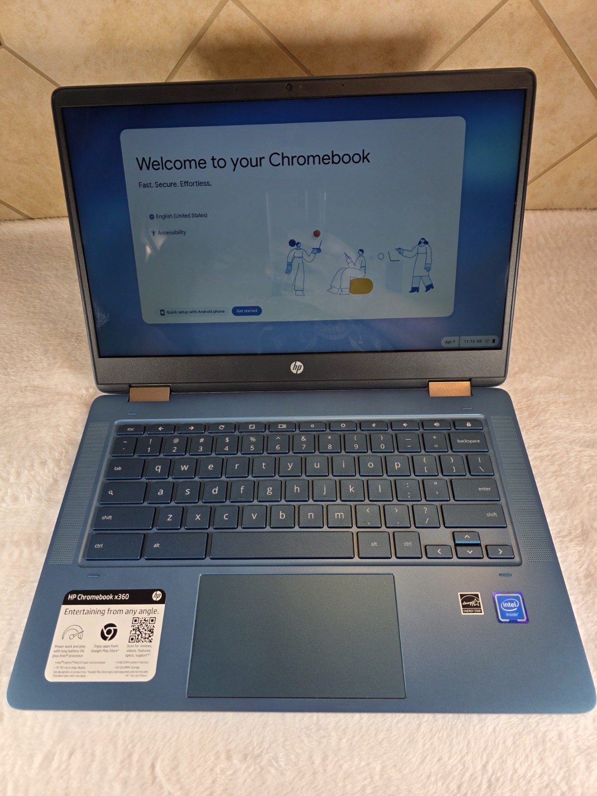 HP Chromebook x360 14a-ca0190wm 14″ Blue 4 GB DDR4 64GB eMMC Celeron Processor