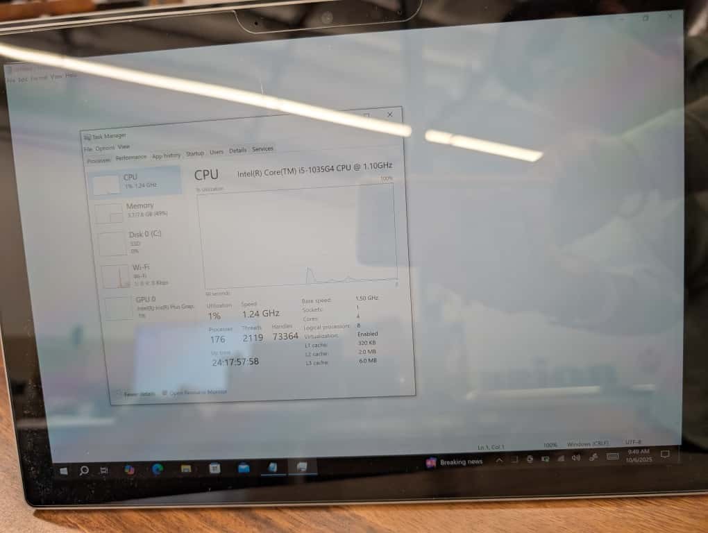 Microsoft Surface Pro 7 Tablet Core i5-1035G4 1.1GHz 8GB RAM 256GB SSD Win10 Pro