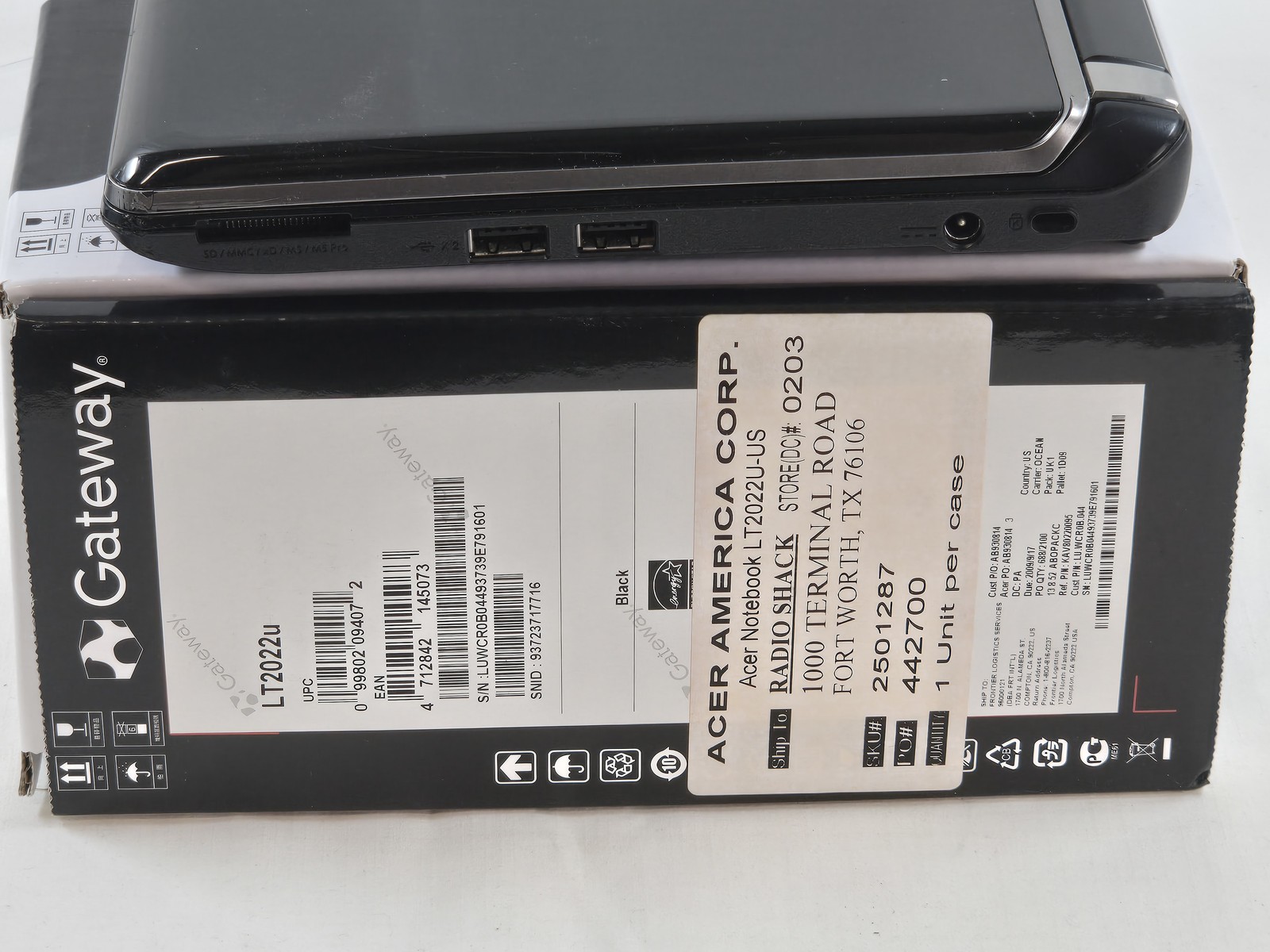 Gateway LT2022u Netbook Intel Atom N270 1.6GHz 1GB RAM 160GB HDD *Parts Only*