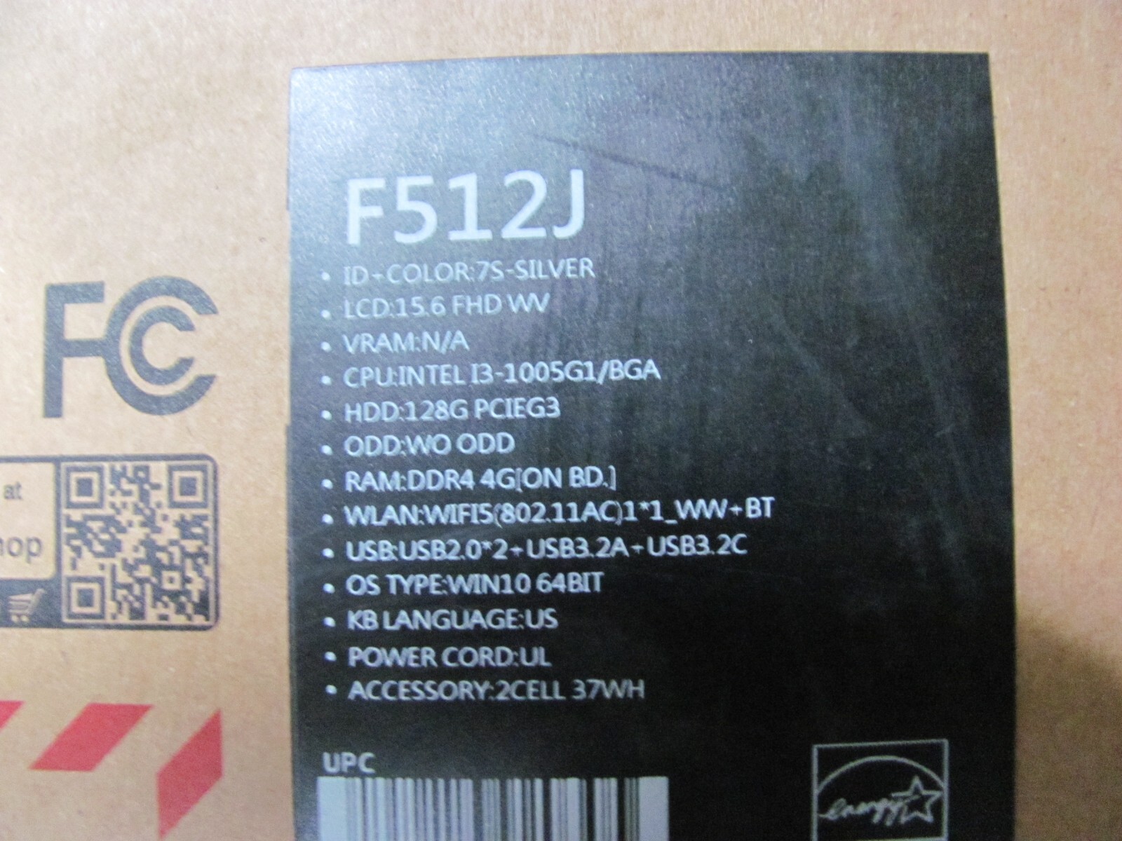 Asus VivoBook 15 F512JA-PH31-BAC 15.6″ Ultrabook Laptop, Intel i3, 4GB Memory