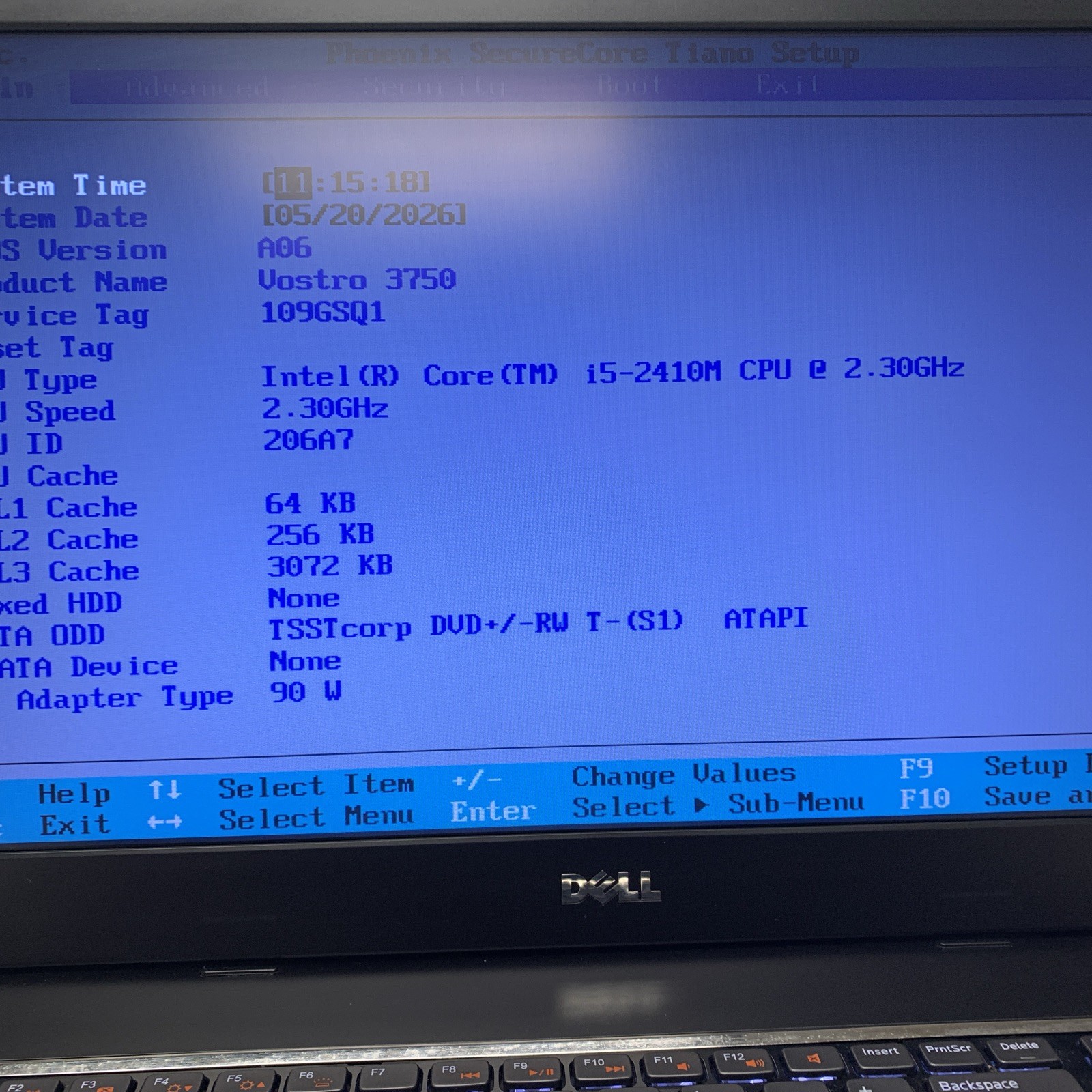 Dell Vostro 3750 17.3″ Intel Core i5-2410M2.30GHz 4GB Ram For Parts Read Descrip