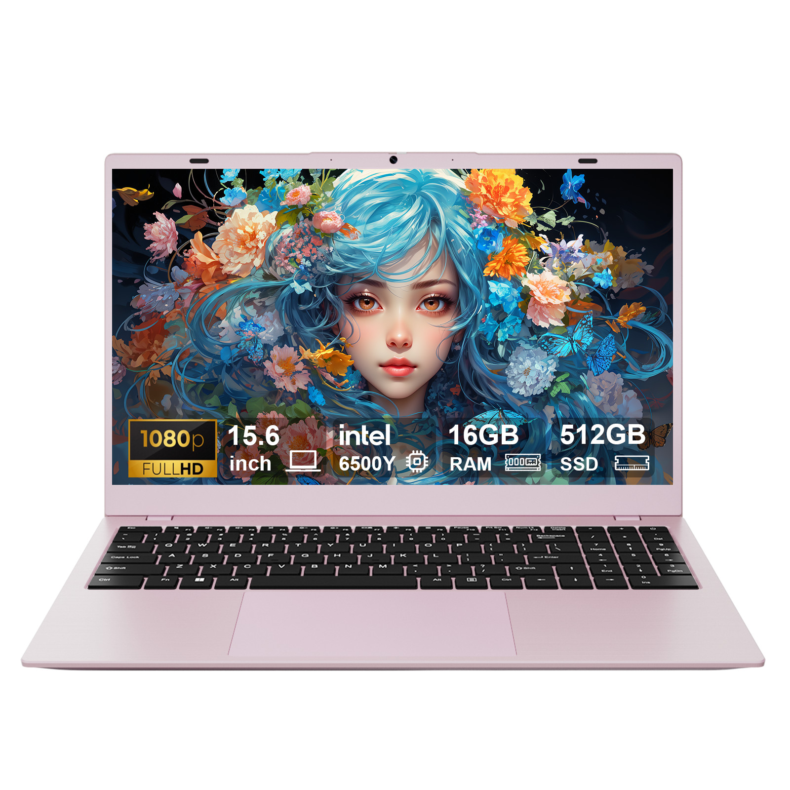 RNRUO 15.6″ Laptop, Intel Pentium Gold 6500Y Dual-Core 3.4GHz, 16GB RAM, 512GB