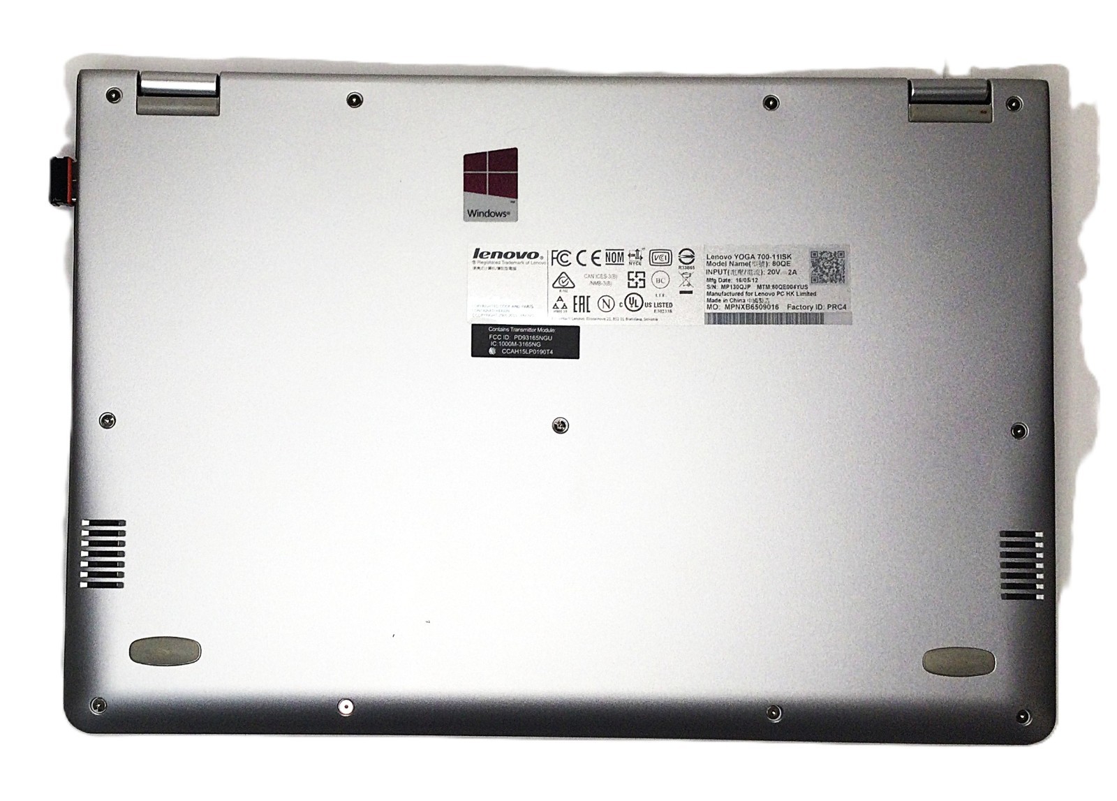 LENOVO YOGA 700-11isk 2in1, Silver , 256 GB SSD , 8GB Ram, Dual-Core m5-6Y54 CPU