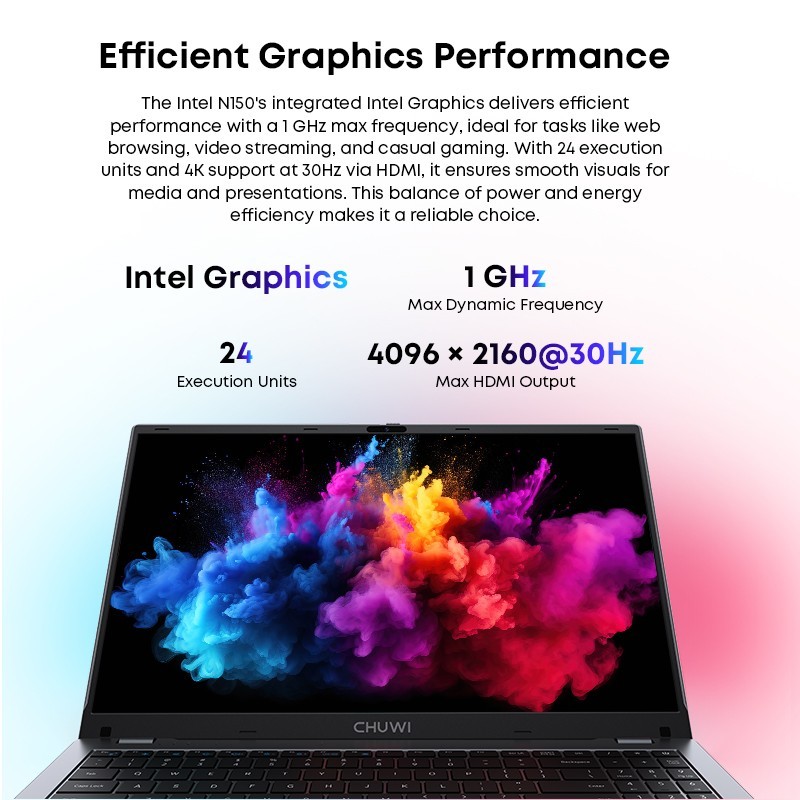CHUWI GemiBook Plus 15.6″ Windows 11 Laptop, Intel N100, 8/16GB RAM, 256/512 SSD