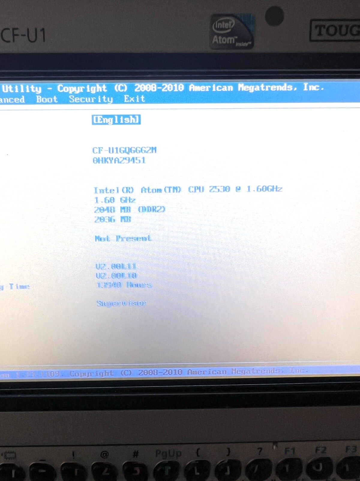 Panasonic CF-U1 5.6″ Atom Z530 1.6GHz 2GB No HDD Toughbook (A2516)