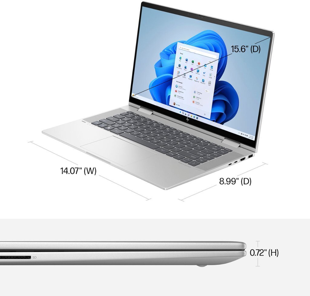 HP ENVY 2-in-1 15.6″ Full HD Touch I7 13th Gen 512GB SSD 16GB W11 15-fe0053dx