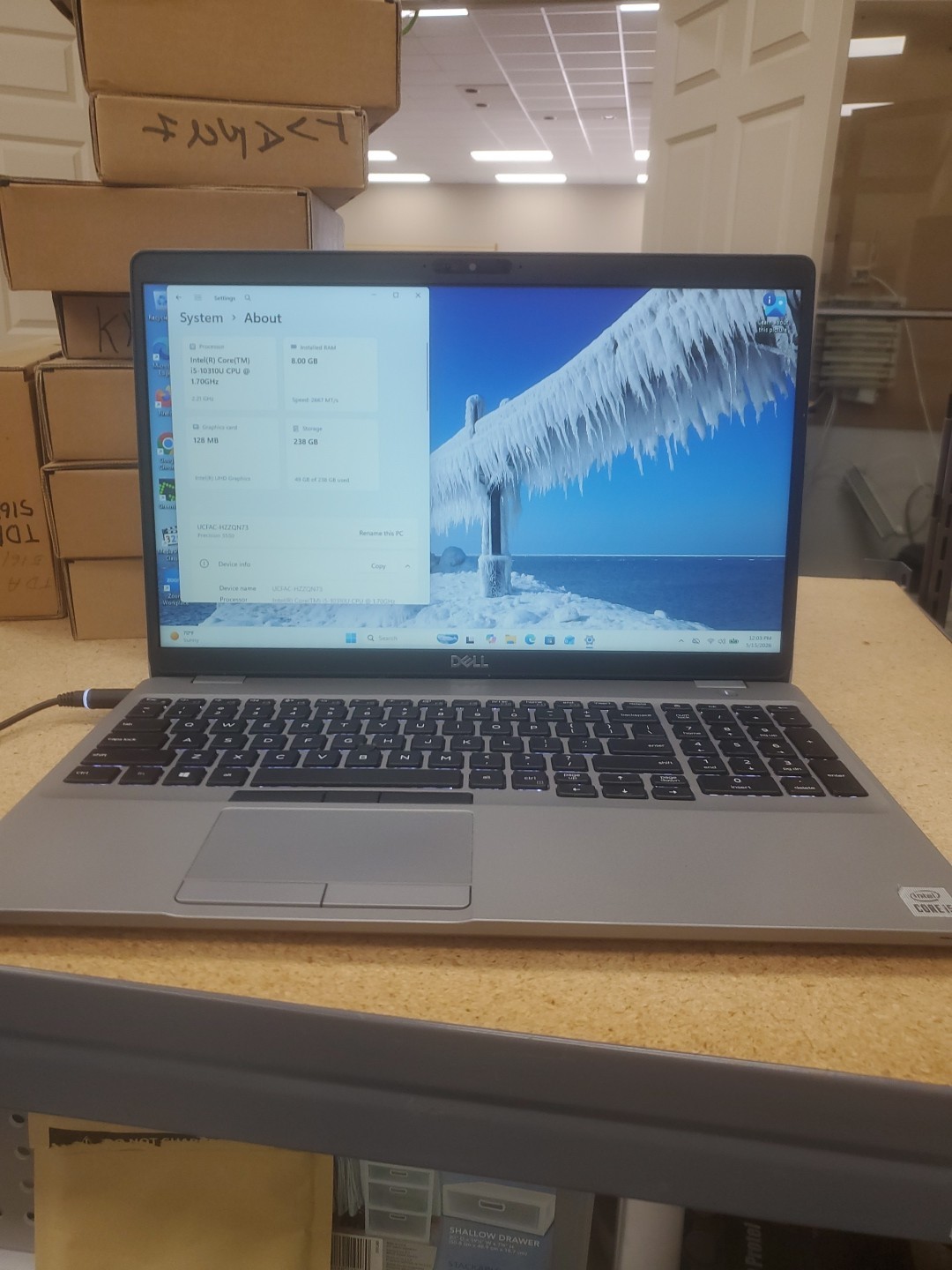 Dell Precision 3550 Laptop – i5-10310U 8GB 256GB SSD 15.6″ 051526-3