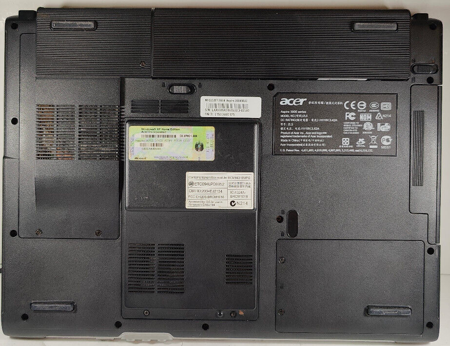 Acer Aspire 3004WLCi 15.4″ AMD Sempron 3100+ 1.8 GHZ 2GB RAM 64GB SD Card WinXP