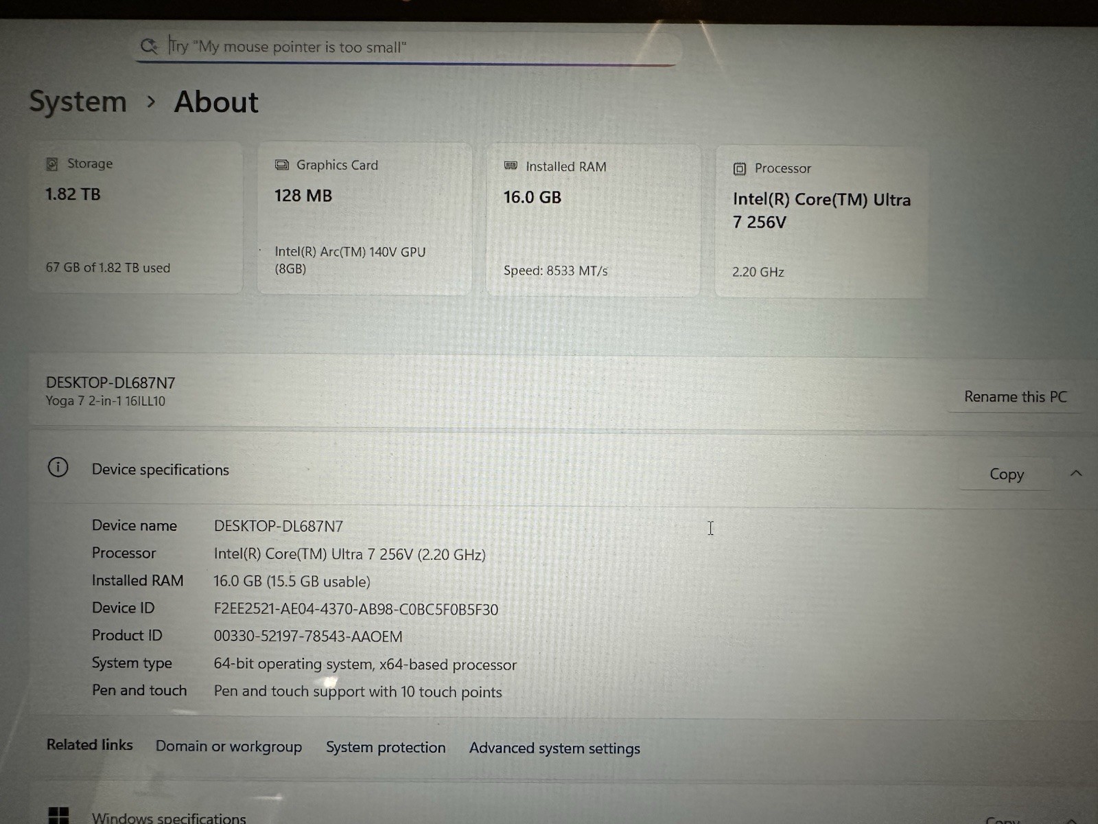 Lenovo Yoga 7 2-in-1 16ILL10 Laptop 16″ Ultra 7 256V, 16GB, 2TB SSD Win 11 Pro