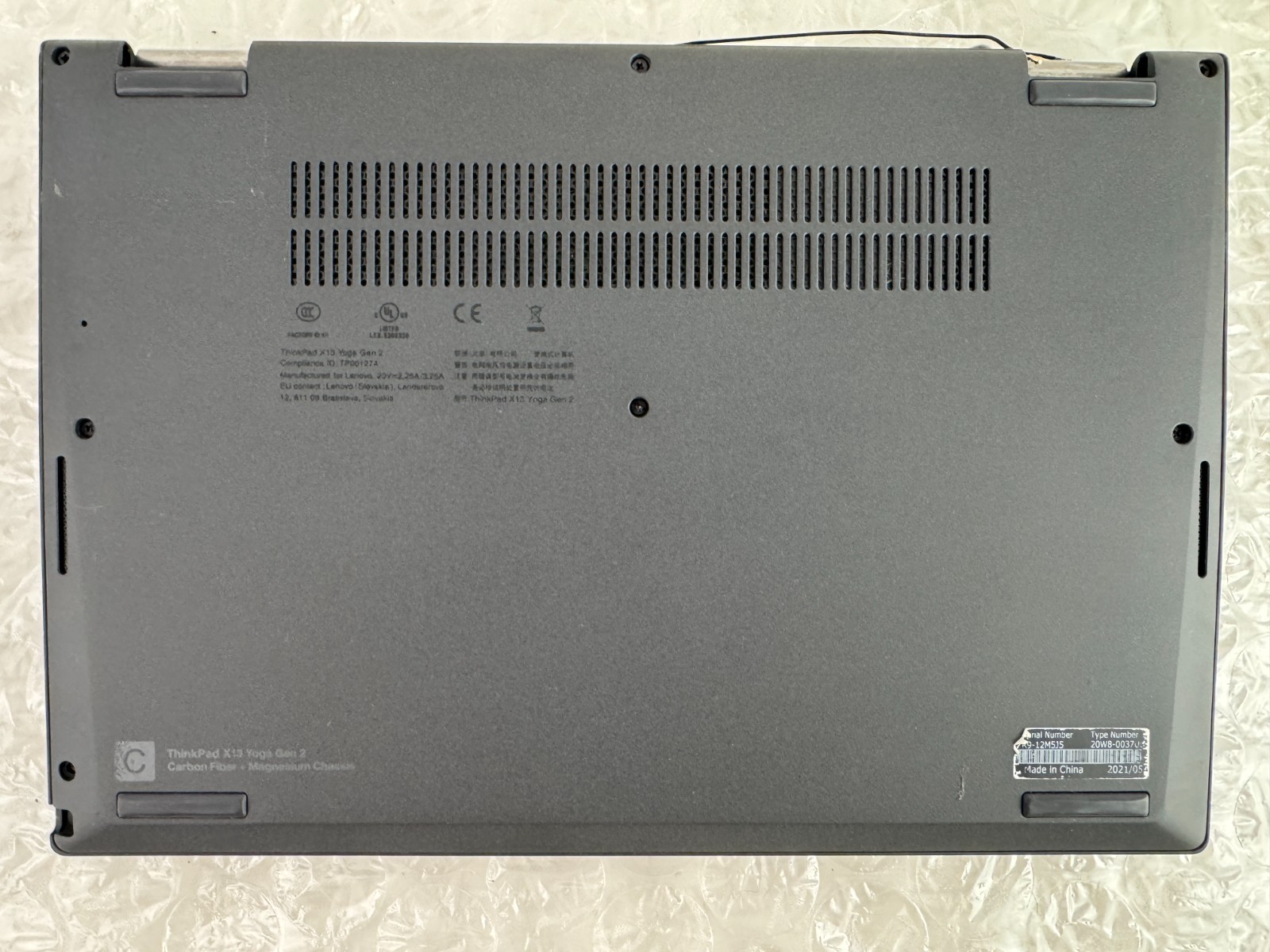 Lenovo ThinkPad X13 Yoga Gen 2 i5-1135G7 8GB No SSD/OS/AC Parts/Repair Laptop