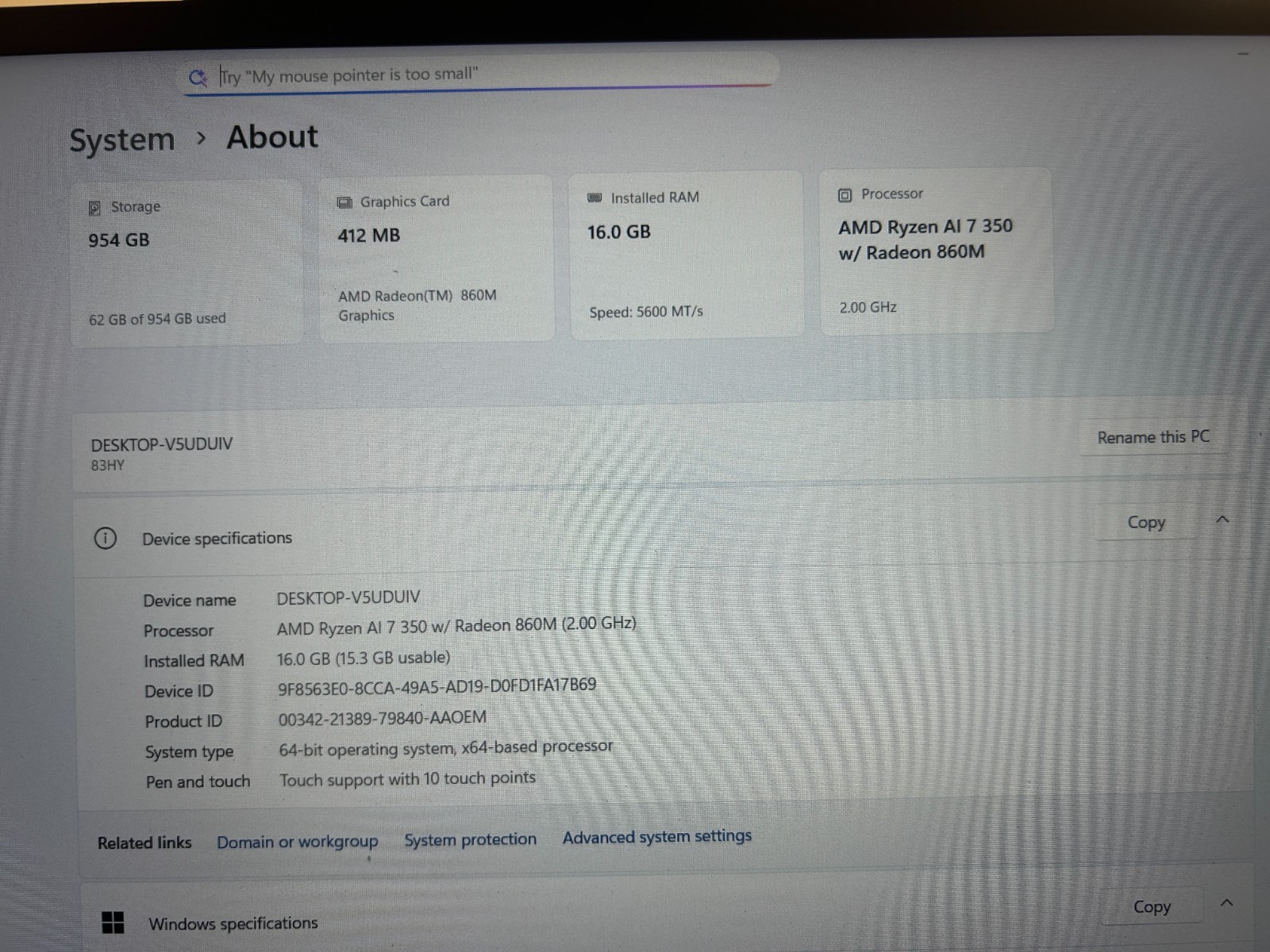 LENOVO IdeaPad Slim 5 16AKP10, AMD Ryzen AI 7 350, 16 GB RAM, 1 TB NVMe SSD