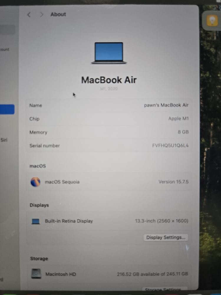 Apple Macbook Air A2337/MGN63LL/A (PD6015882)