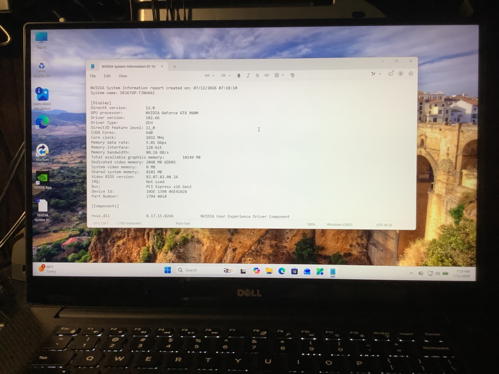 Dell XPS 9550, 4K Touch Gaming-GTX 960M, i7 6700HQ, 16GB – 256 + 500 Win 11 Home