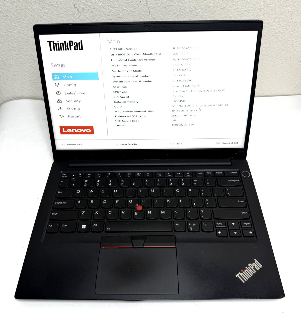 Lenovo ThinkPad E14 Gen 2 14″ Laptop i5-1135G7, No RAM/Storage, Boots to BIOS