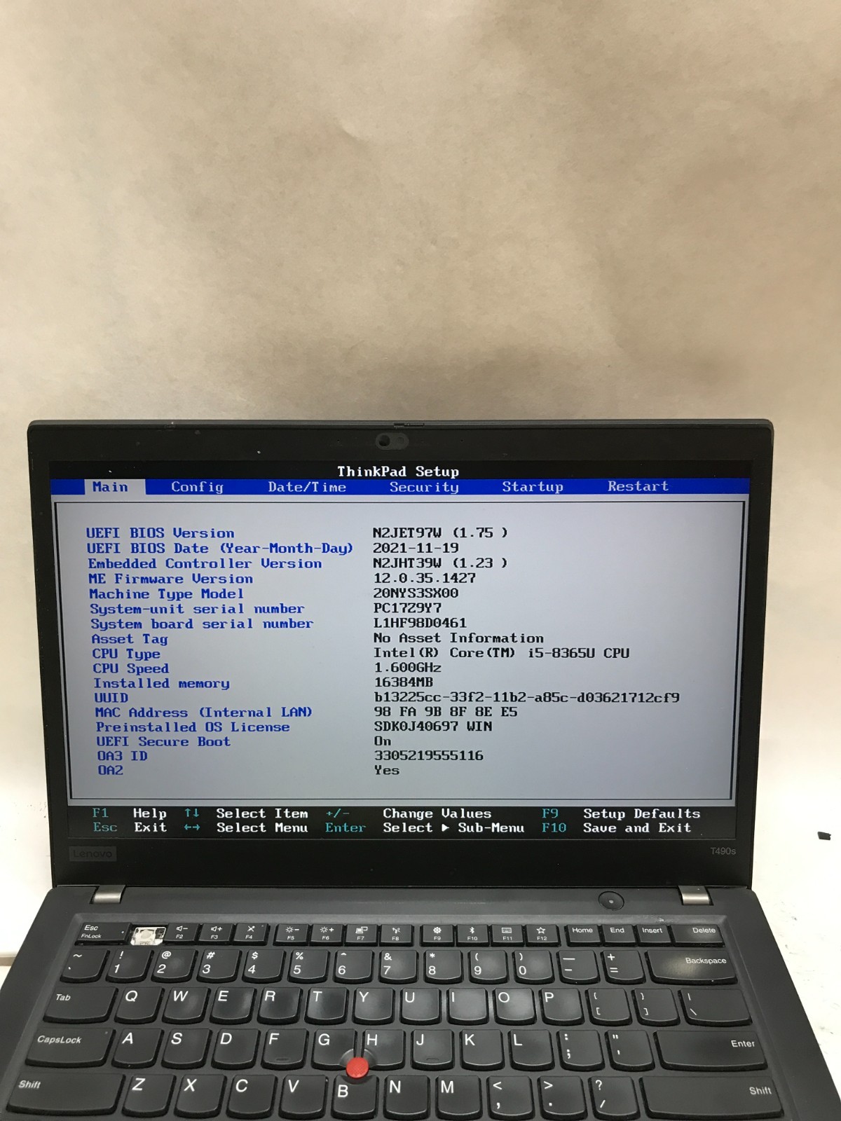 Lenovo ThinkPad T490s 14″ Intel Core i5 16GB RAM NO SSD/OS For Parts READ!! – DW