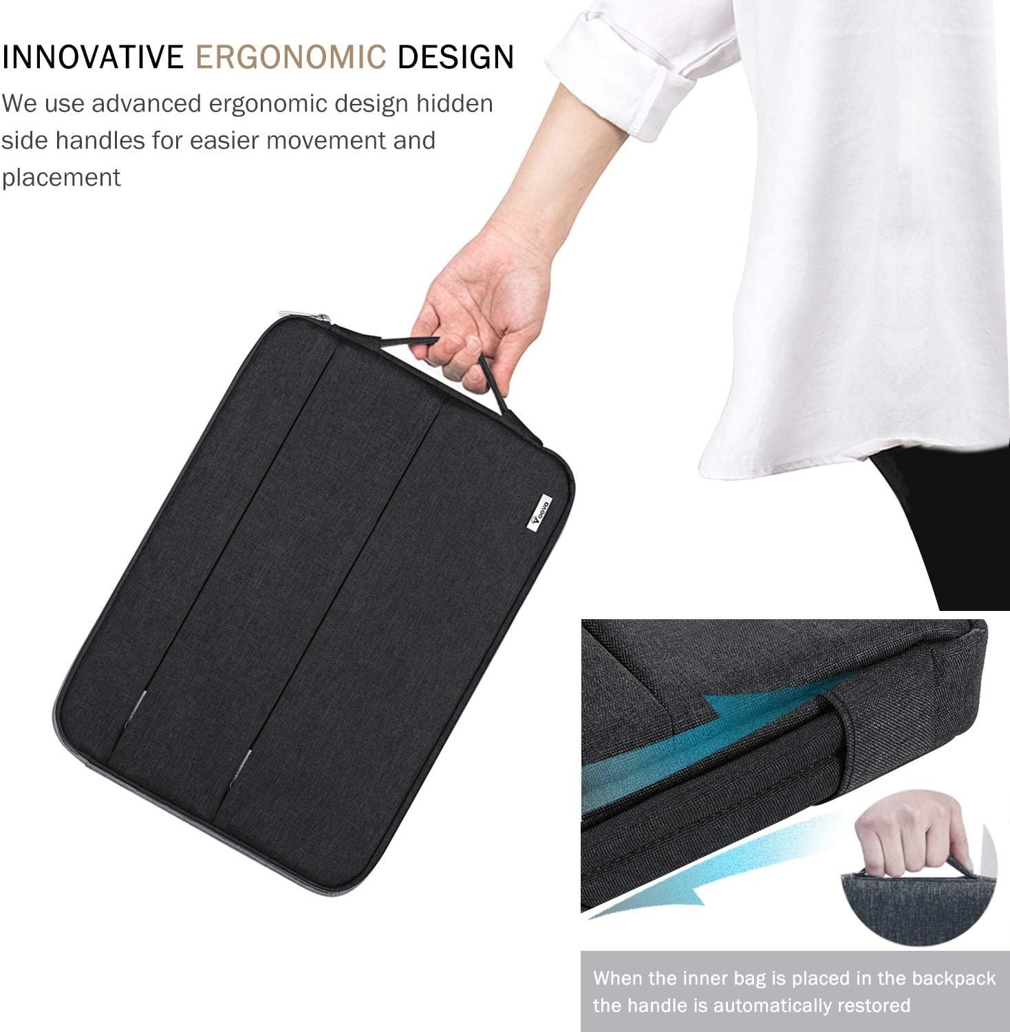 Black Laptop Sleeve for 15.6-16 Inch MacBook Pro 16 M1/M2/M3/M4 Max, Waterproof