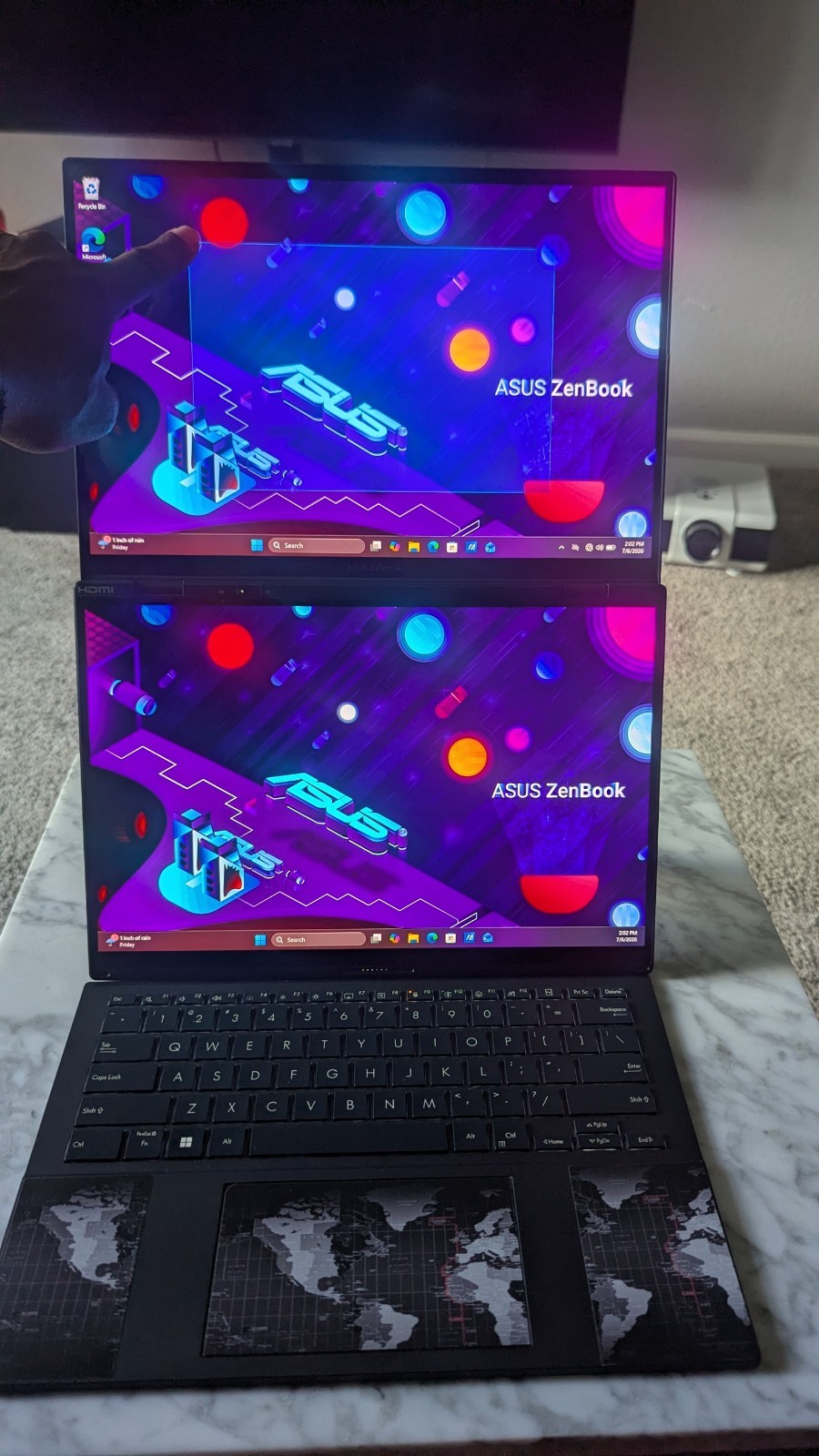 14″ Asus ZenBook Duo Ux8406ma, Ultra 7 155H, 16GB, 1TB SSD, Touch, Dual Screens!