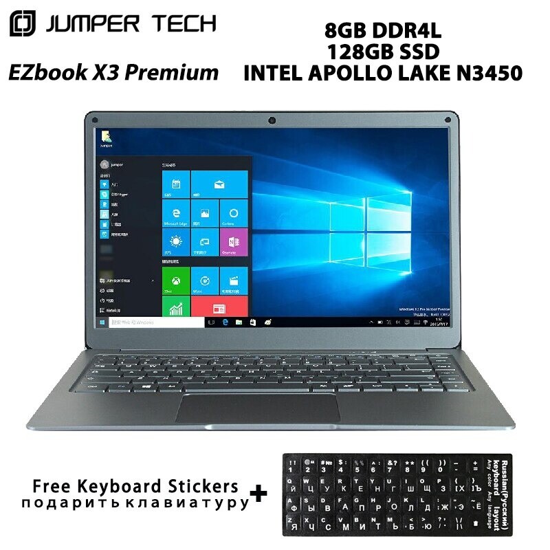 Laptops Windows 10 Jumper EZbook X3 Premium 13.3 inch 1080P IPS Display Intel N3