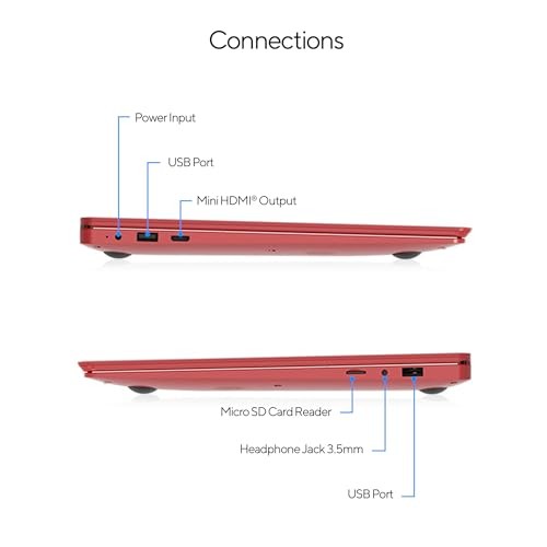 15.6″ Full HD Intel 4GB RAM 64GB SSD Laptop with Windows 11 – Red