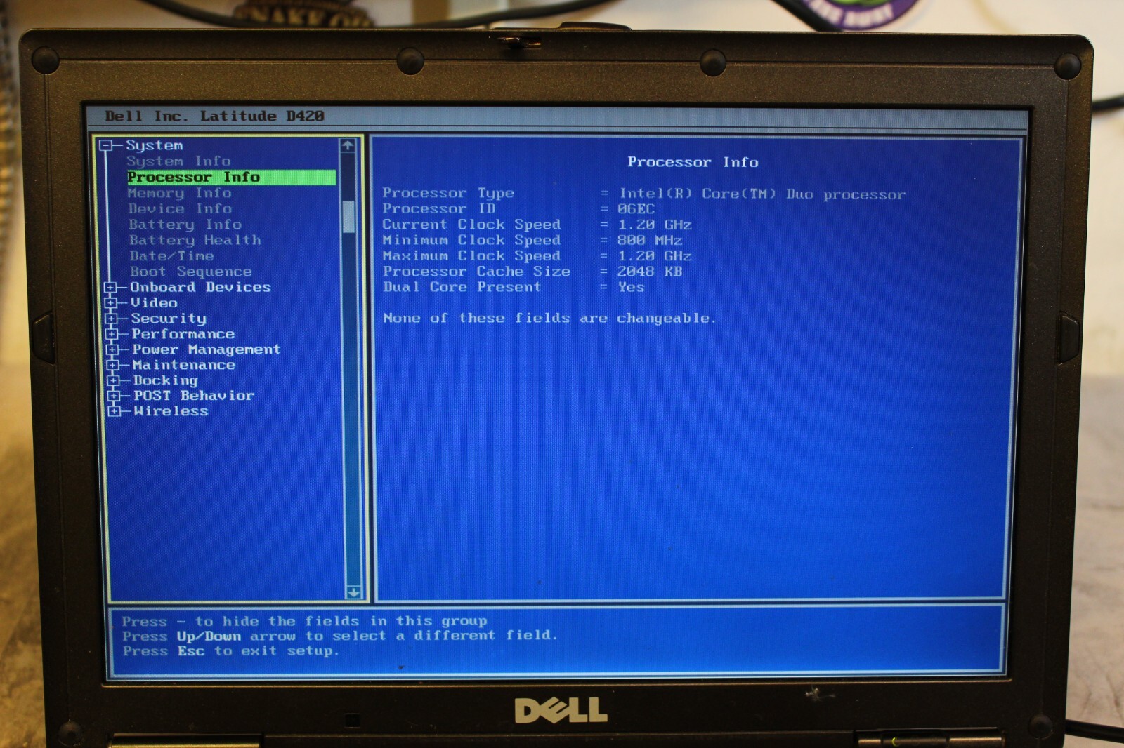 Dell Latitude D420 For Parts Booted 80GB HDD Wiped 1GB Ram Core Duo@1.20GHz CPU